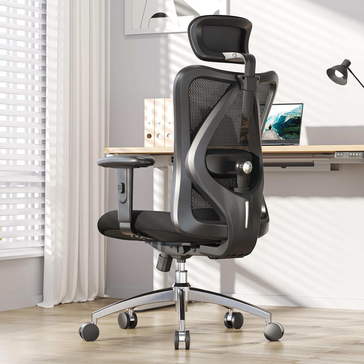 SIHOO Bürostuhl Ergonomisch,Verstellbarer Lordosenstütze Schreibtischstuhl – Bild 2