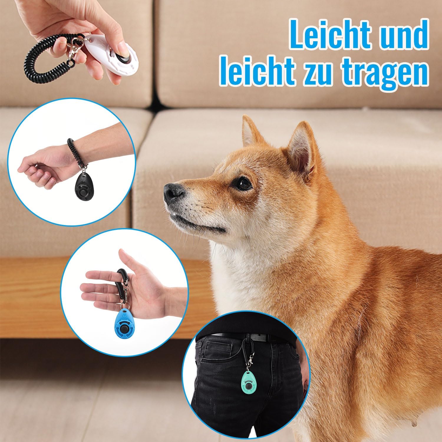 Diyife 4 Stück Hunde Clicker, Multi-Color Trainings-Clicker mit Handschlaufe – Bild 5
