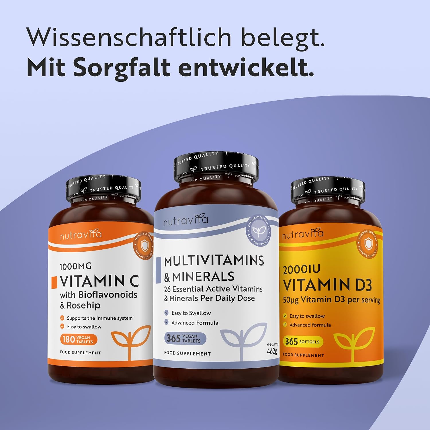 Nutravita Multivitamin & Mineralstoffe - 365 vegane Tabletten – Bild 11