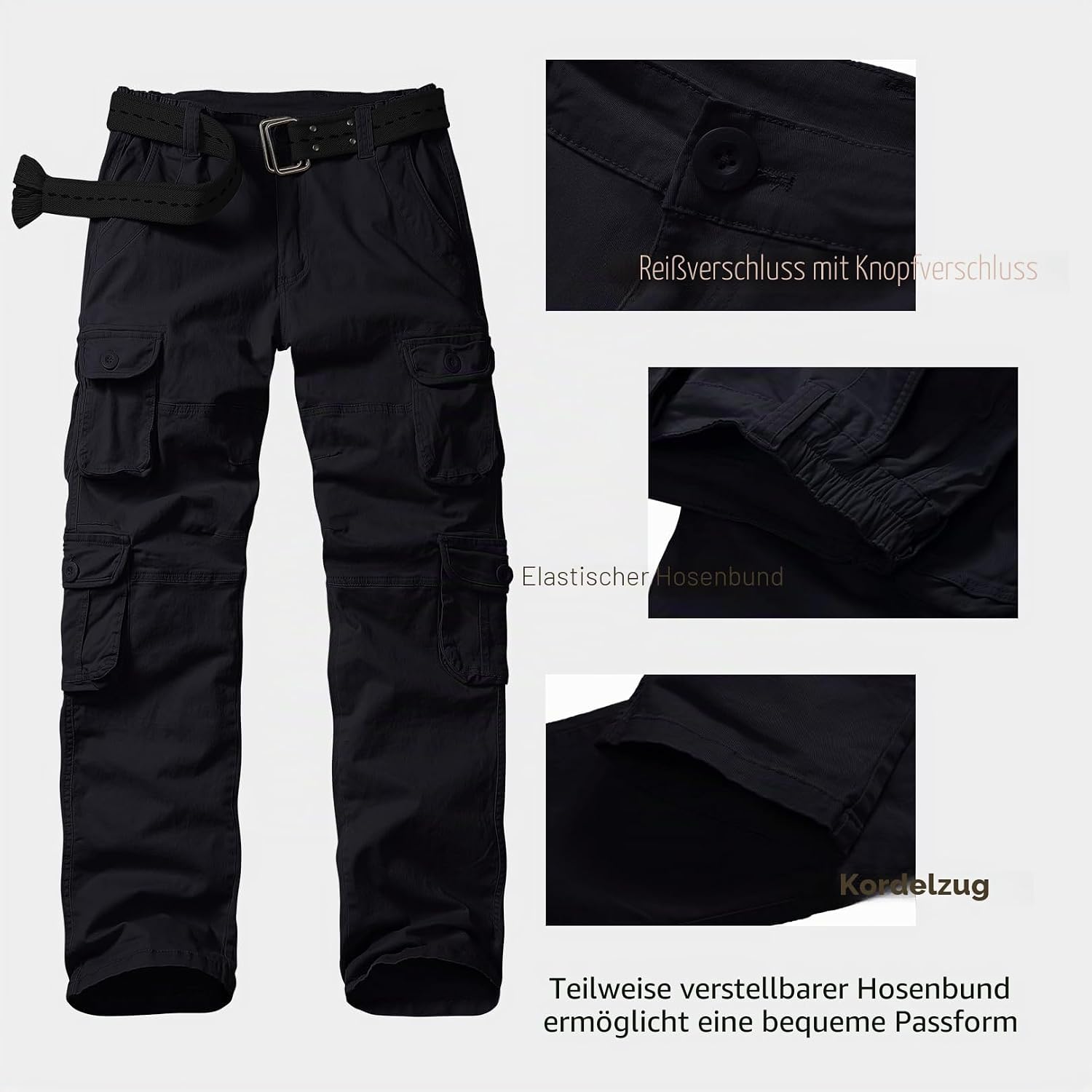 Cargohose Damen Arbeitshose Outdoorhose Stretch Wanderhose Trekkinghose Sommer Leichte Multi Taschen Militärhosen Relaxed-Fit Arbeitshose Damen – Bild 3