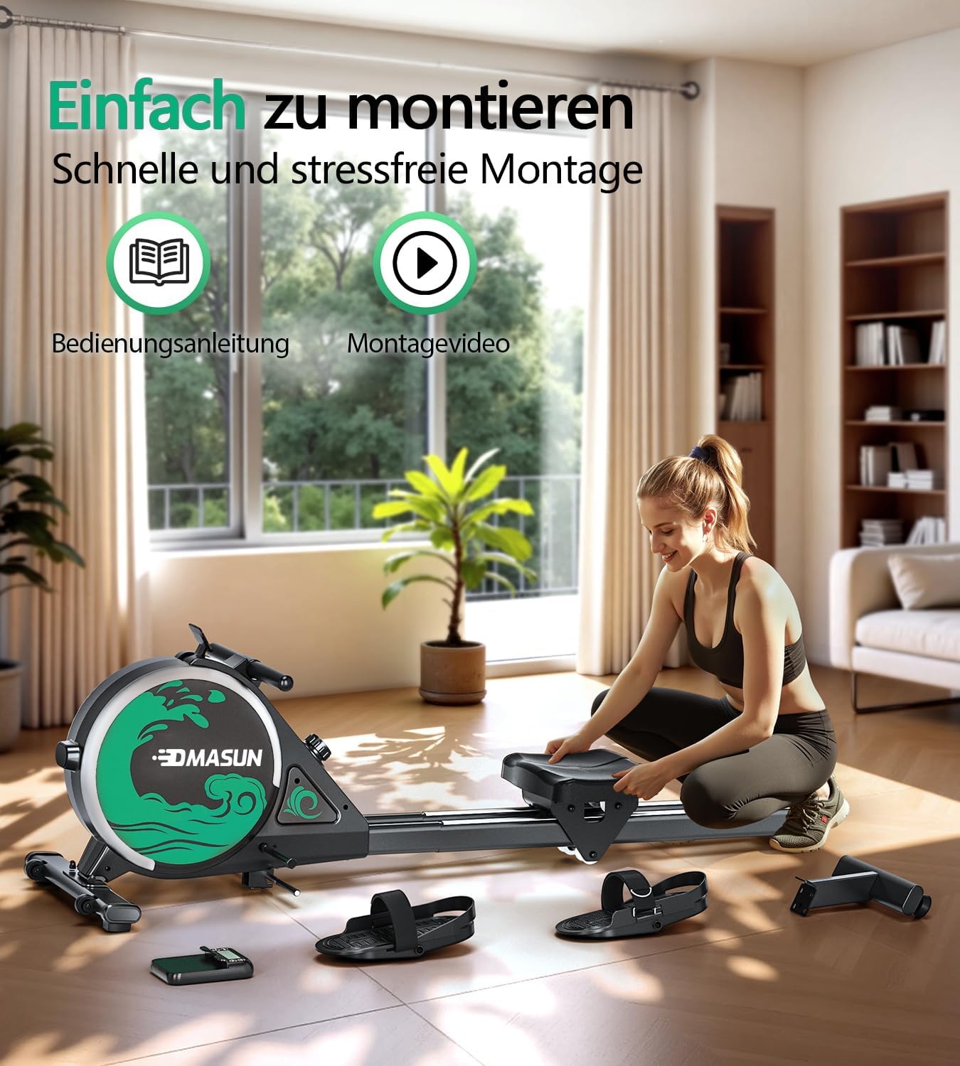 DMASUN Rudergerät für Zuhause, 16 Widerstandsstufen, Leise Magnetbremse – Bild 7