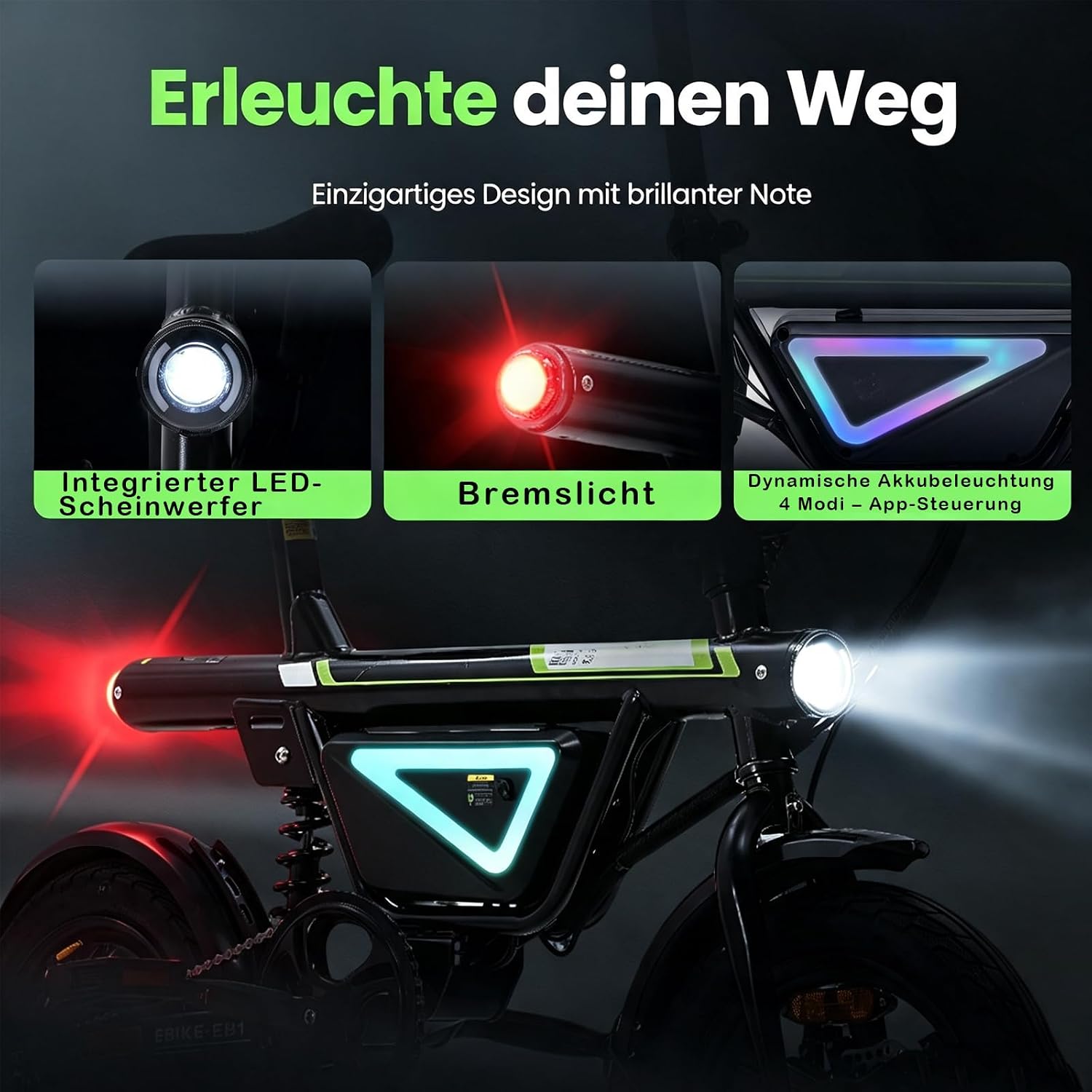 Klappbares City E-Bike mit App-Steuerung Max 50Km Reichweite – Bild 7