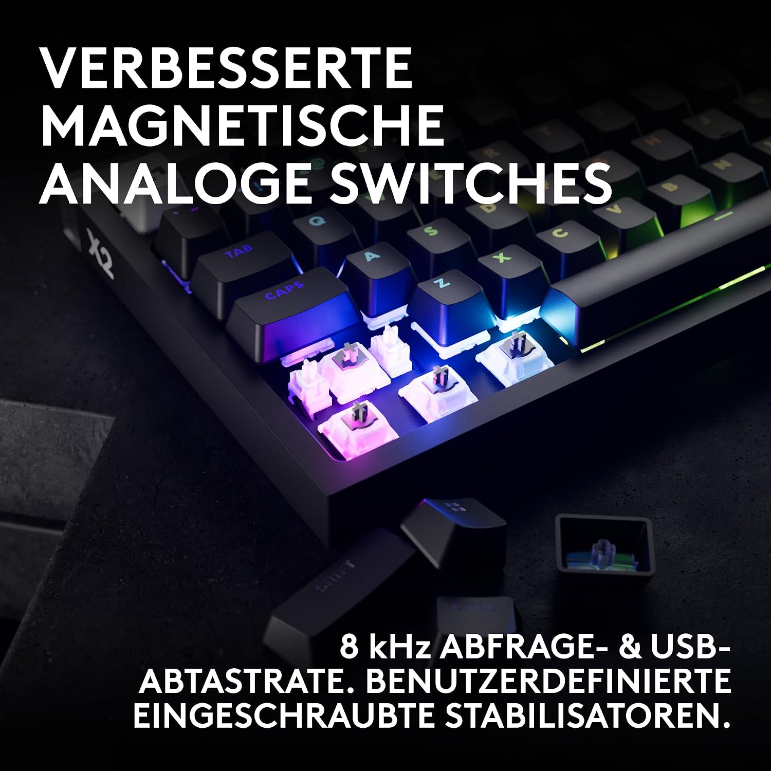 Logitech G PRO X2 Rapid kabelgebundene Gaming-Tastatur,DEU QWERTZ - Schwarz – Bild 5