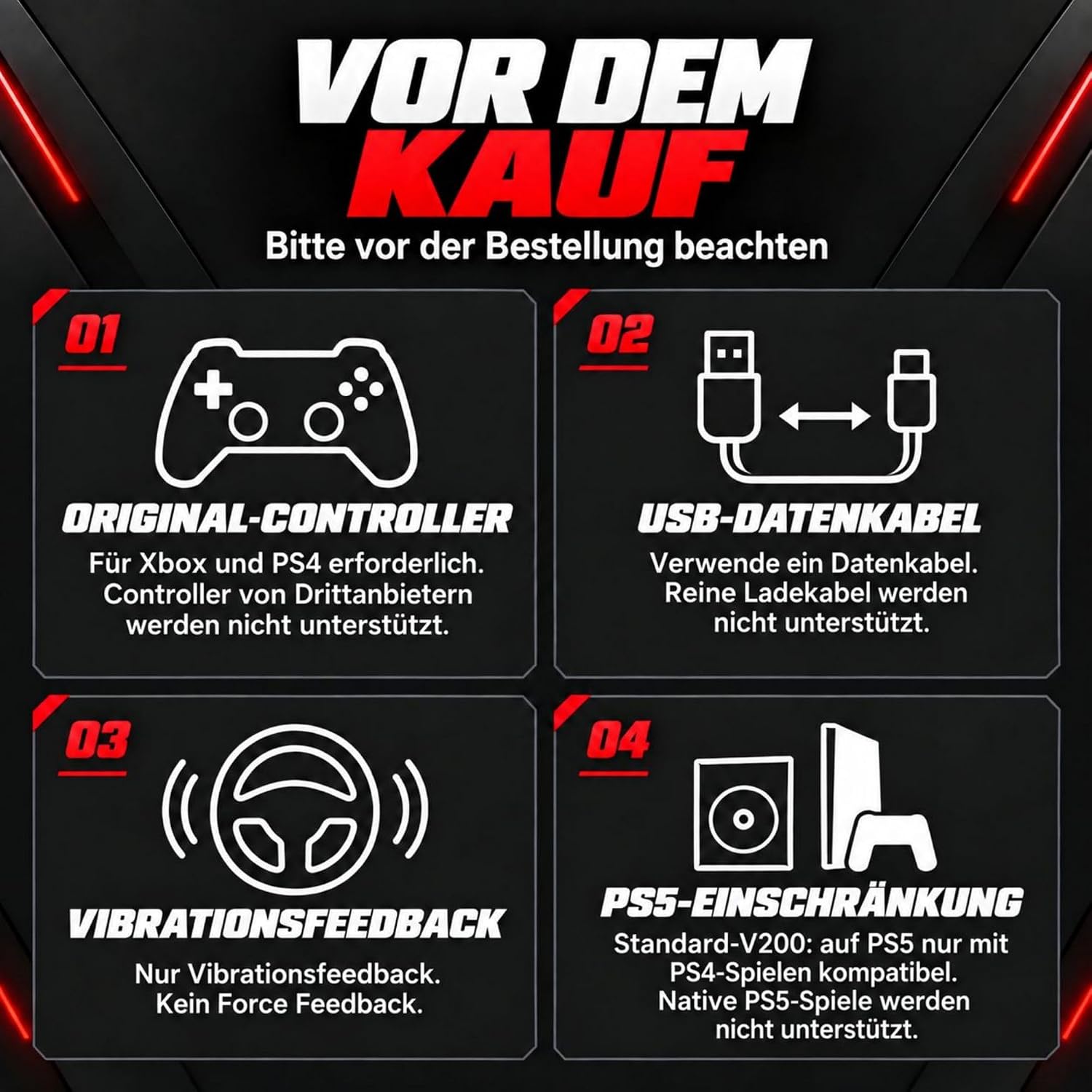 NITHO Drive Pro V200 Rennlenkrad mit Pedalen & Schalthebel für PC/PS4/Xbox – Bild 11