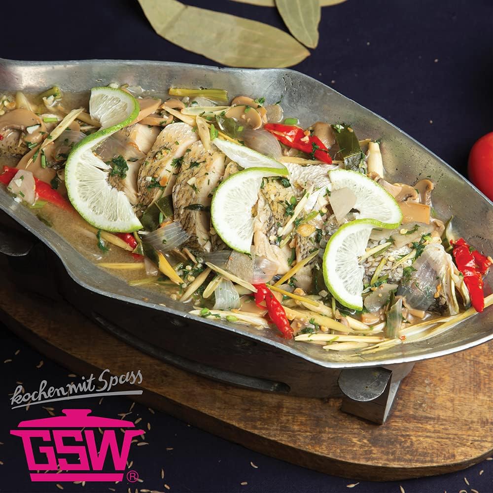 GSW Multibräter 3-in-1 – hochwertiger Bräter mit 2 Deckeln, ideal zum Schmoren, Dünsten und Braten, auch für Induktion und Backofen – Edelstahl, rostfrei, 8,5 Liter, Silber – Bild 2