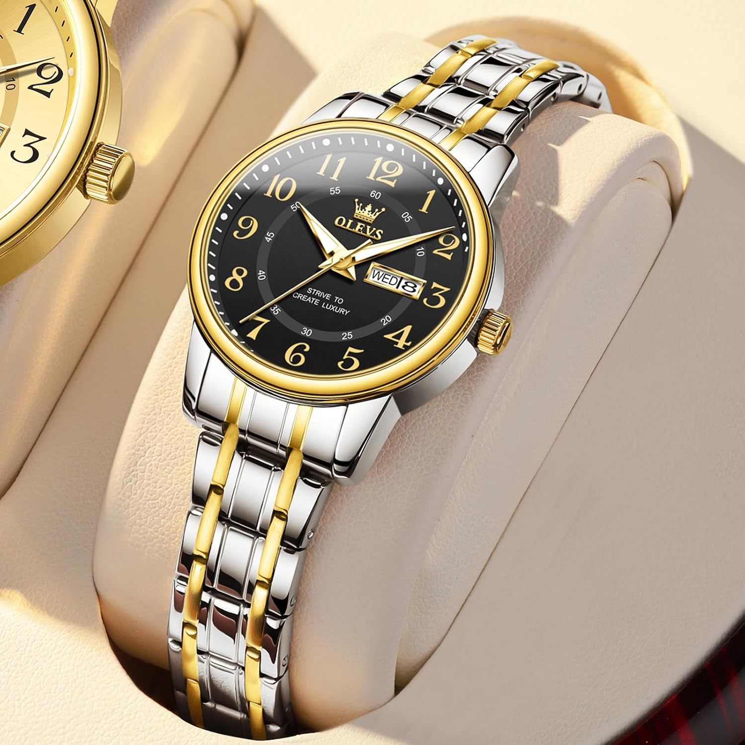 OLEVS Armbanduhr Damen 3Bar Wasserdicht mit Quarzwerk Klassische – Bild 2