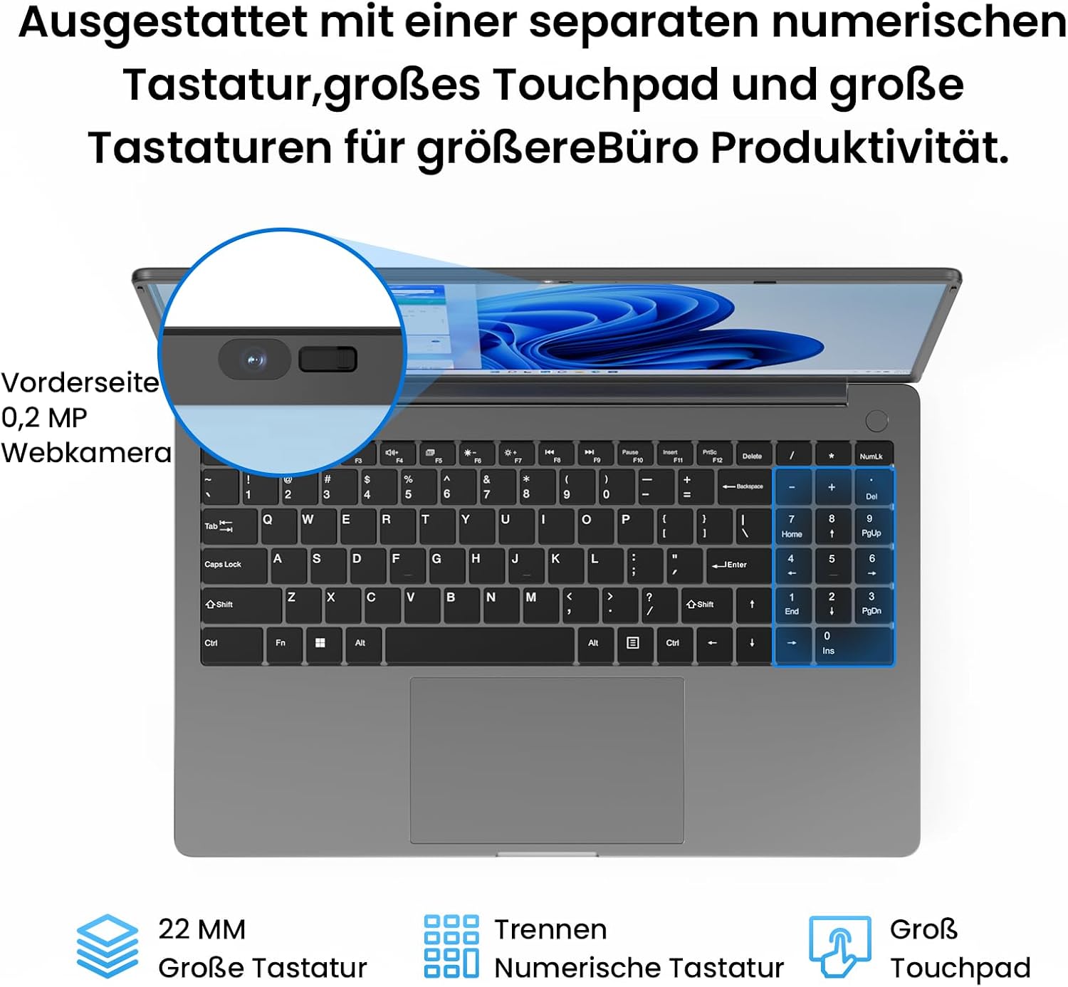 jumper 15,6 Zoll Laptop 12GB RAM 256GB SSD für Unternehmen und Studenten – Bild 6