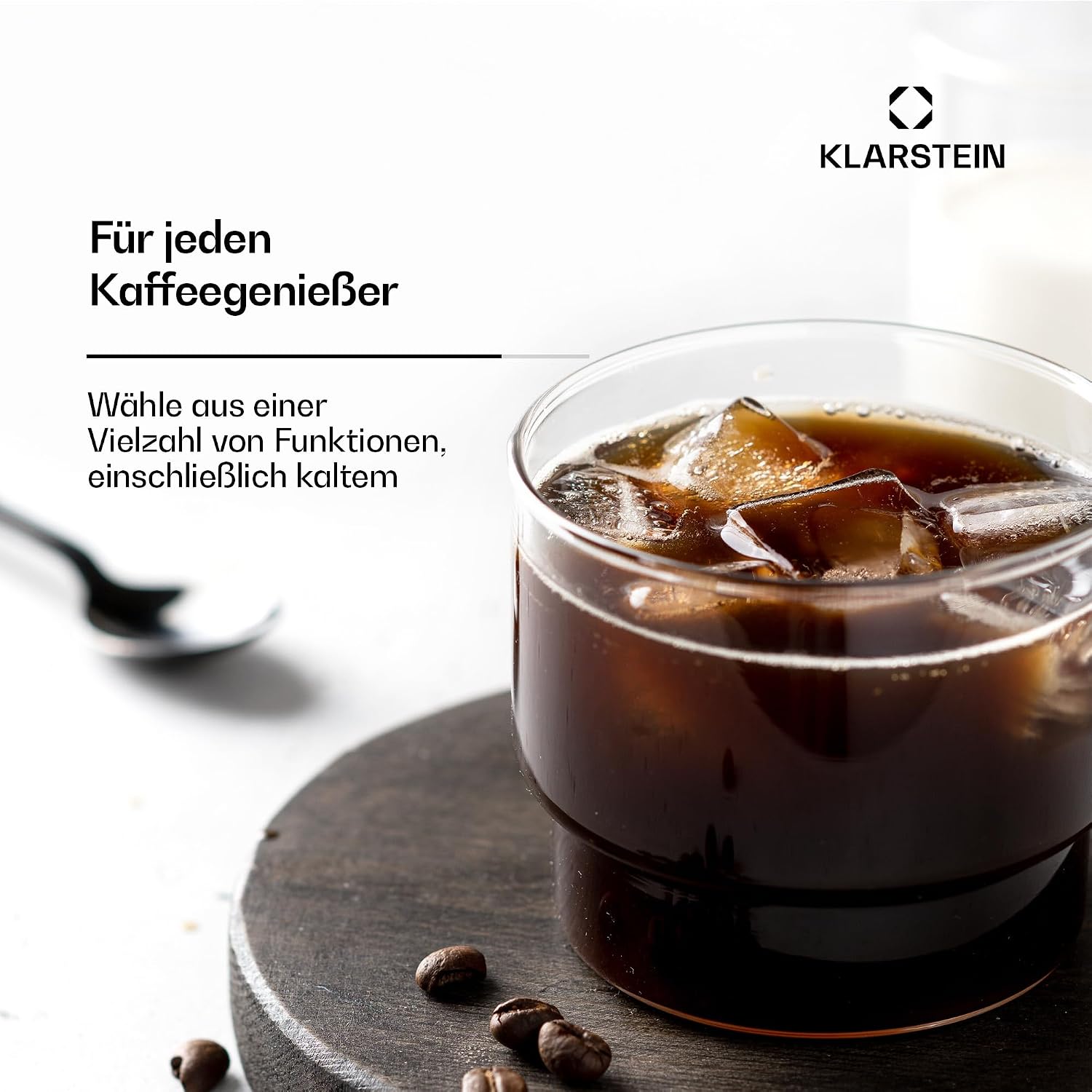 Klarstein Pausa Espressomaschine, Siebträgermaschine 1350 Watt, 20 Bar Druck, Wassertank 1,4 Liter Edelstahl, silber – Bild 5