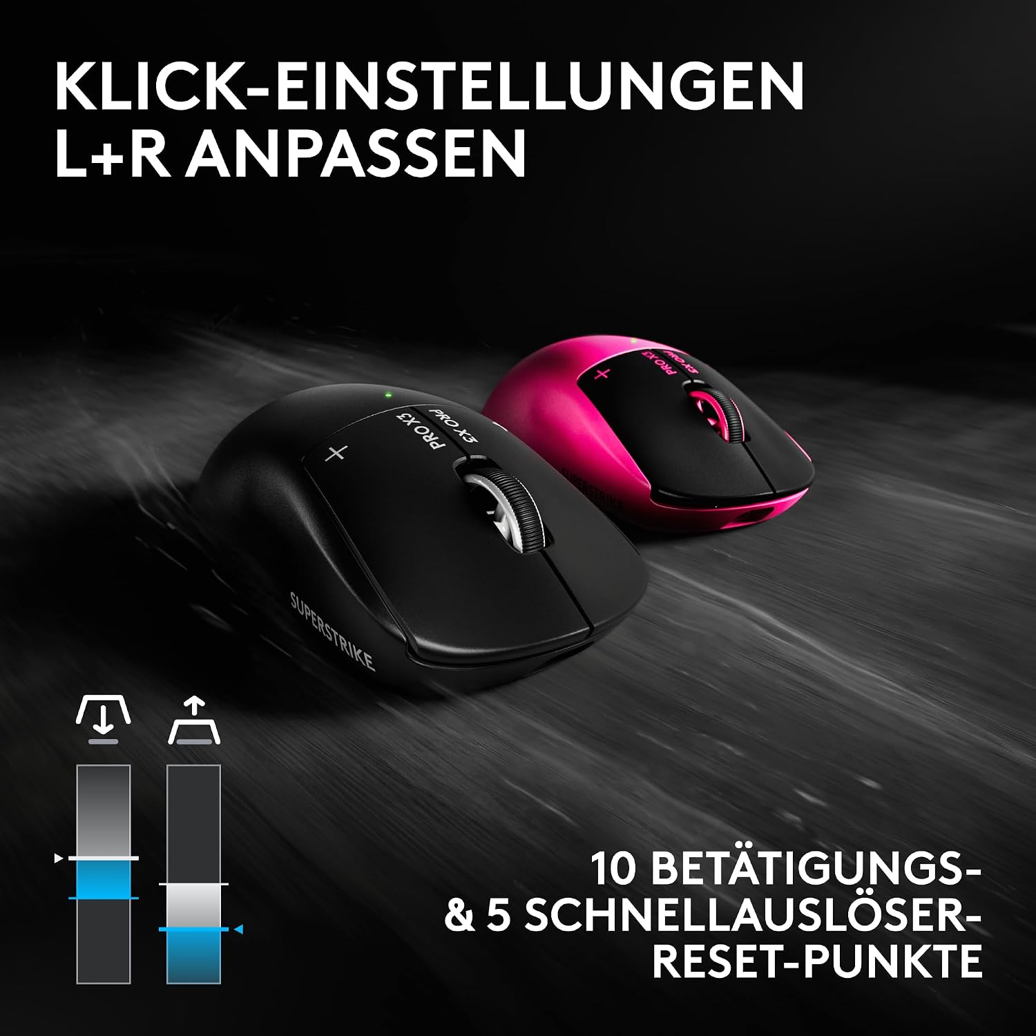 Logitech G PRO X3 SUPERSTRIKE Gaming-Maus - Schwarz – Bild 6