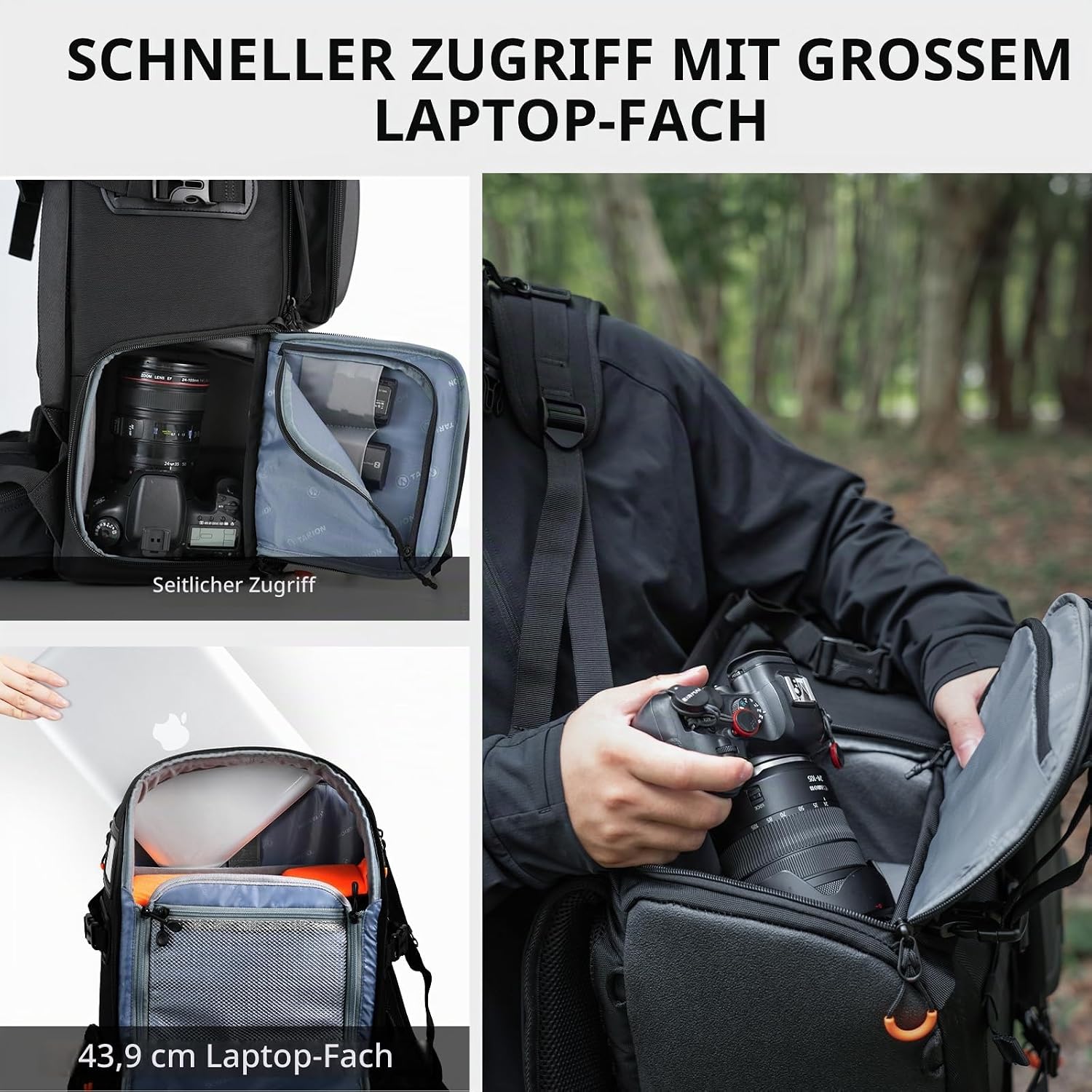 TARION Großer Kamerarucksack 30L Professioneller DSLR Kamera Rucksack PB-02 – Bild 5