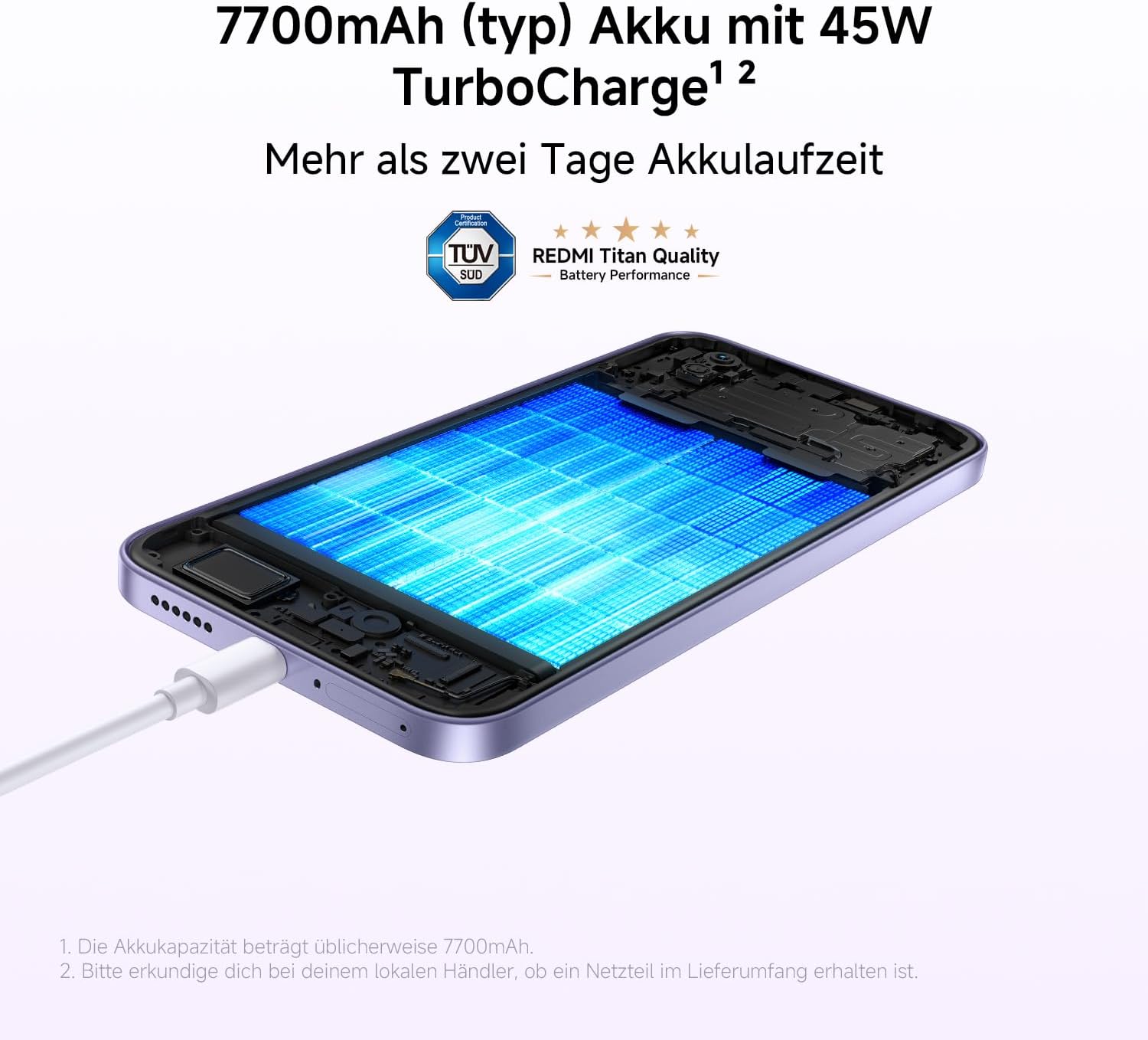 REDMI Note 17 5G, Smartphone 6+256 GB, Celestial Purple, 7700 mAh Akku – Bild 4