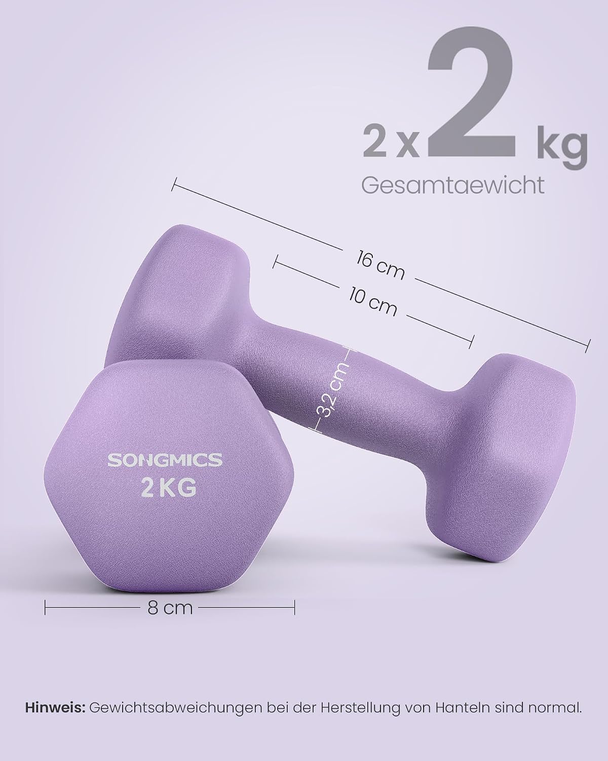 SONGMICS 2 Stück Hexagon Hanteln mit Neoprenbeschichtung für Krafttraining, Fitness, Zuhause – Bild 7