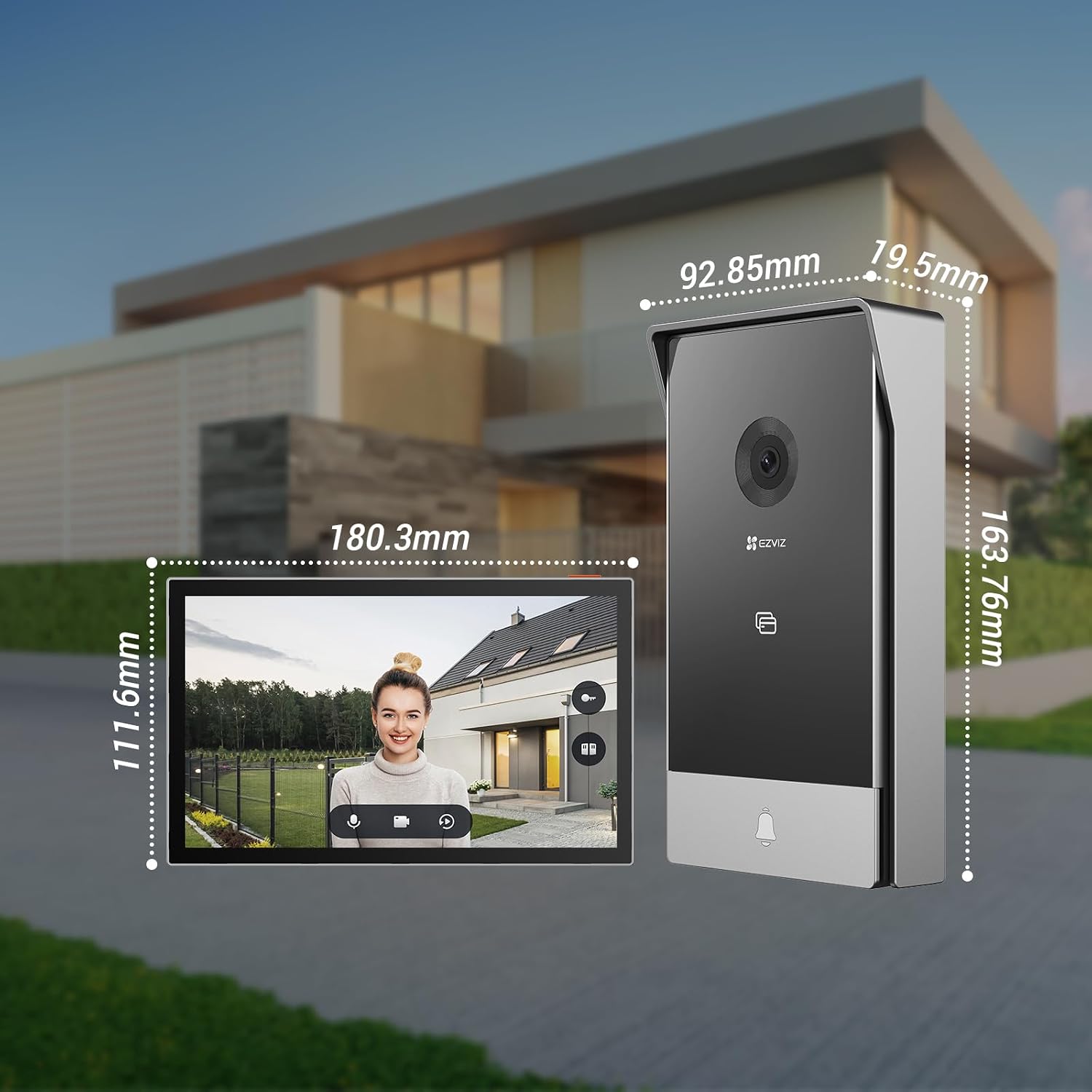 EZVIZ CP7 2K Video Türsprechanlage mit 7" Touchscreen Türklingel mit Kamera – Bild 10