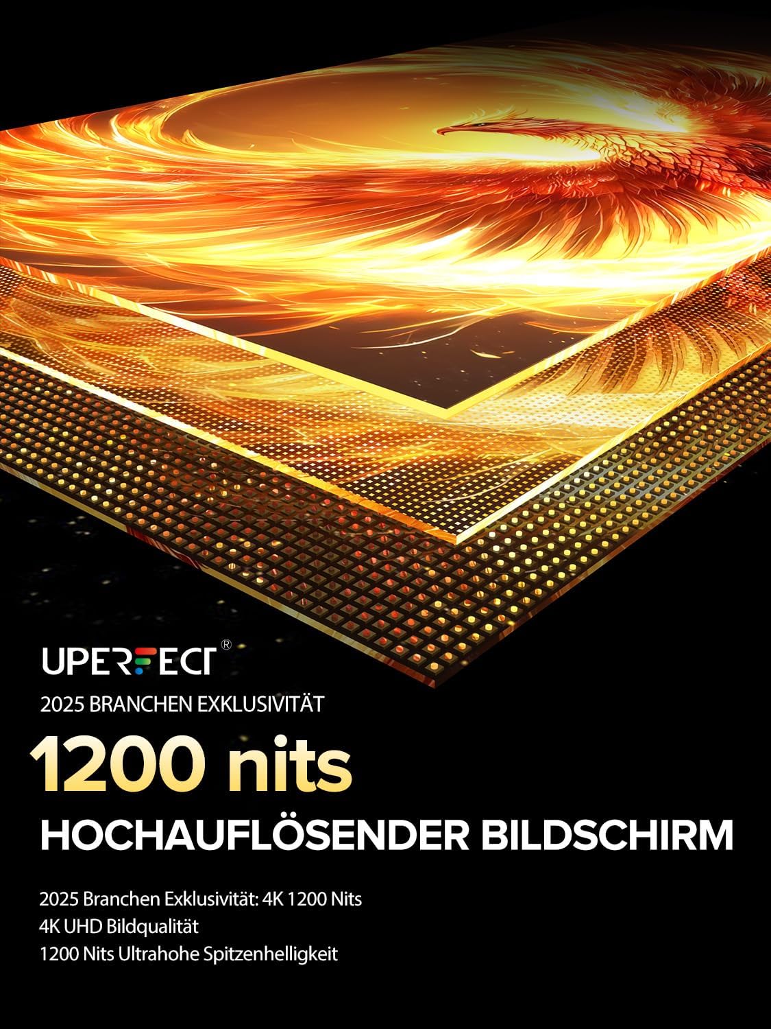 UPERFECT Portable Monitor 4K 16" 1200 Nits, 145% sRGB Laptop Monitor – Bild 2