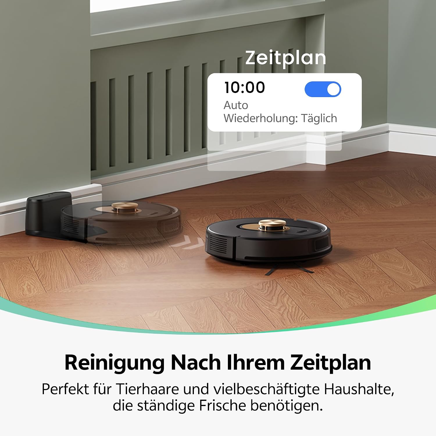 Vexilar Saugroboter mit Wischfunktion, 8000Pa & 180 Min Laufzeit Staubsauger Roboter mit LiDAR Lasernavigation & No-Go-Zonen, App/Alexa/iWatch Steuerung, Ideal für Tierhaare Teppiche (Schwarz) – Bild 9