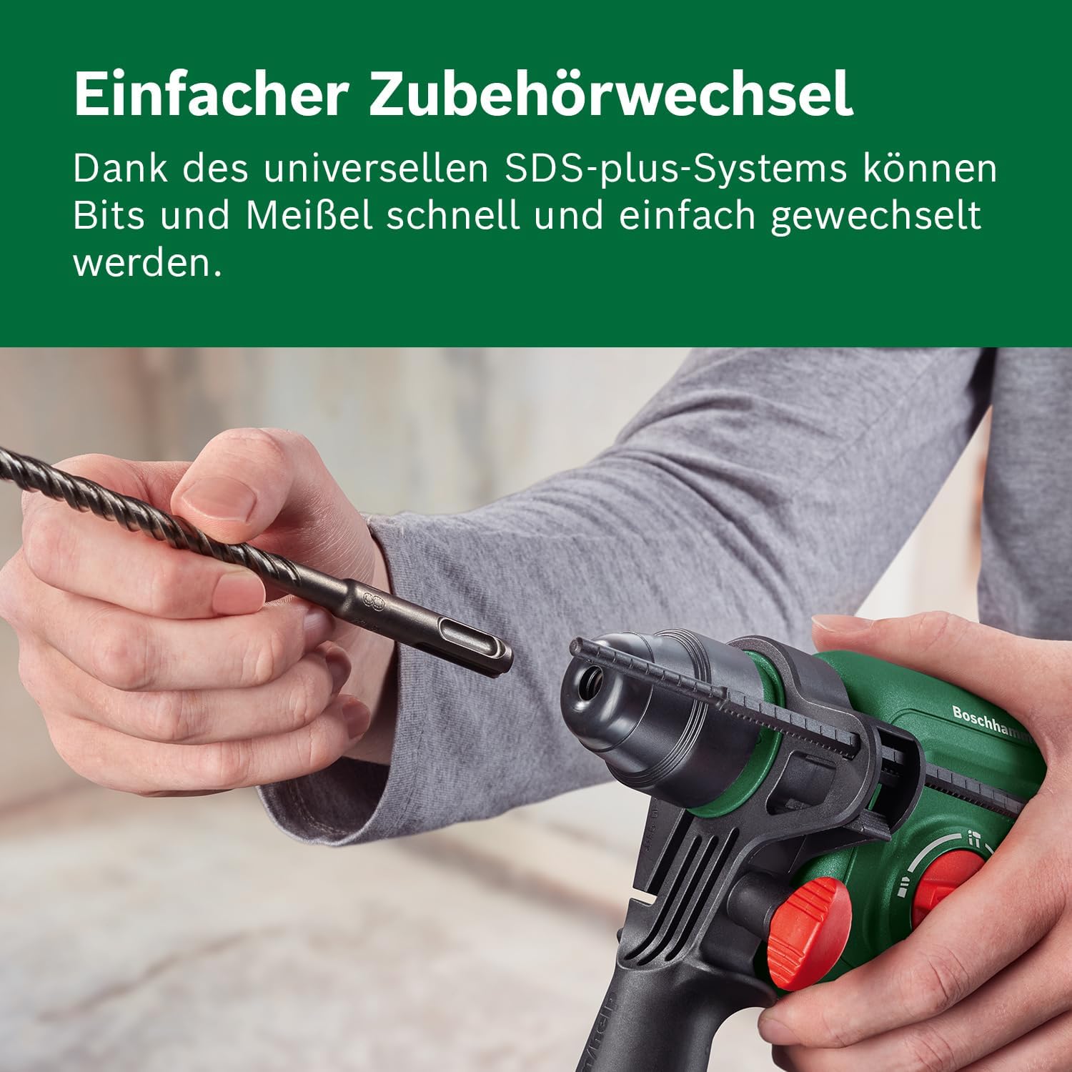 Bosch Akku-Bohrhammer UniversalHammer 18V (ohne Akku; 18 Volt System; Bohren/Hammerbohren/Meißeln; 2,0 J Schlagenergie; SDS plus Werkzeugaufnahme; im Karton) – Bild 5