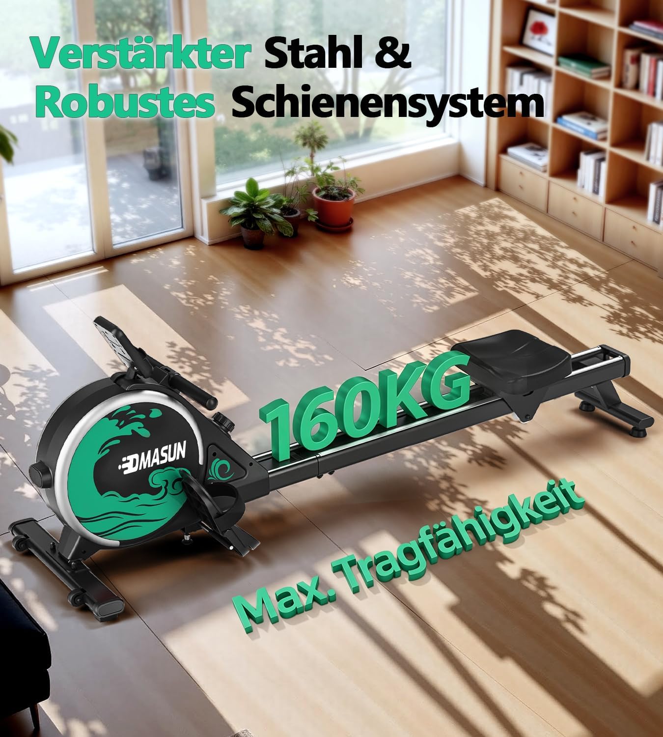 DMASUN Rudergerät für Zuhause, 16 Widerstandsstufen, Leise Magnetbremse – Bild 6