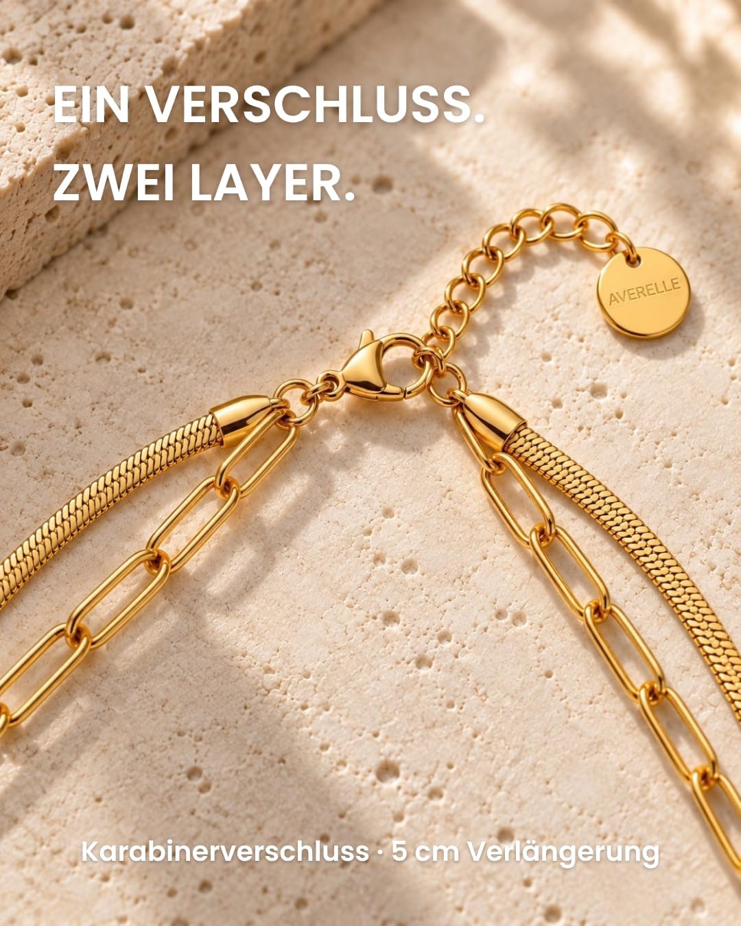 Goldkette Damen Layering Kette Gold wasserfest 18K vergoldet – Bild 5