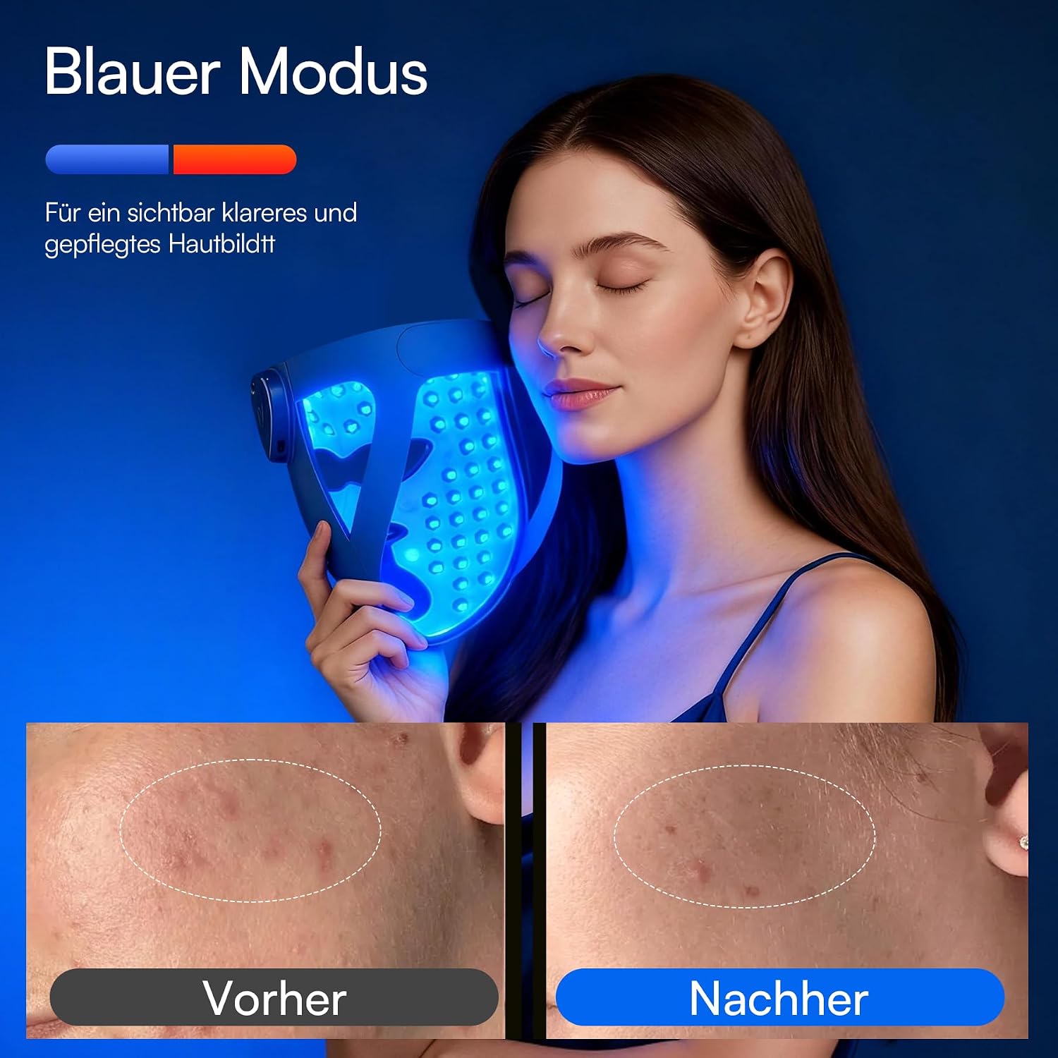 INIA 4D LED Maske Gesicht, Kabellos, Erweiterter Bereich 940, 4 Lichtmodi – Bild 3