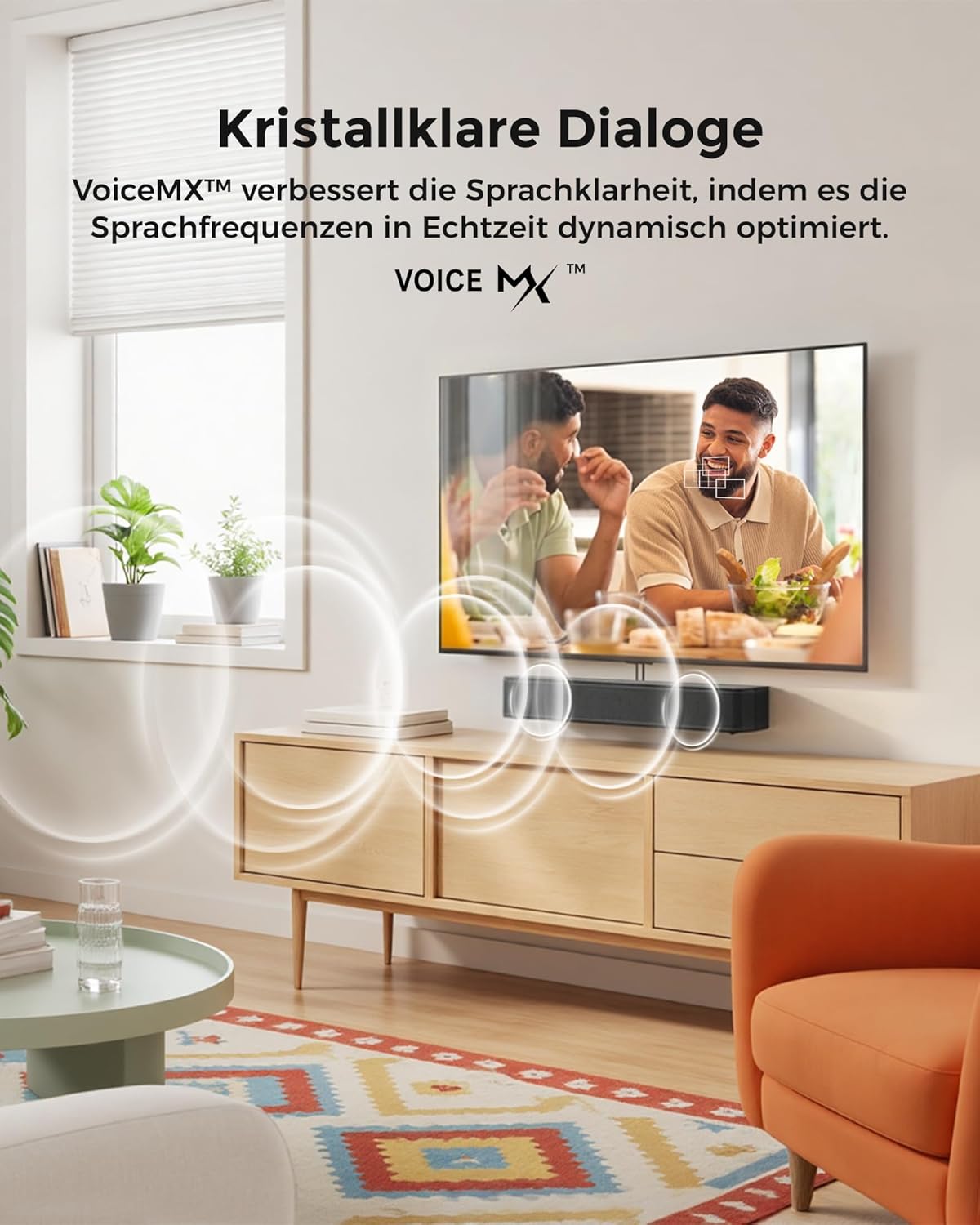 ULTIMEA 2.1 Soundbar für TV Geräte mit integriertem Subwoofer, APP-Steuerung, 132W All-in-One PC Soundbar für Gaming, TV Lautsprecher mit Verstellbarem Bass, Bluetooth® 5.4, Opt/AUX, Poseidon M20 Pro – Bild 4