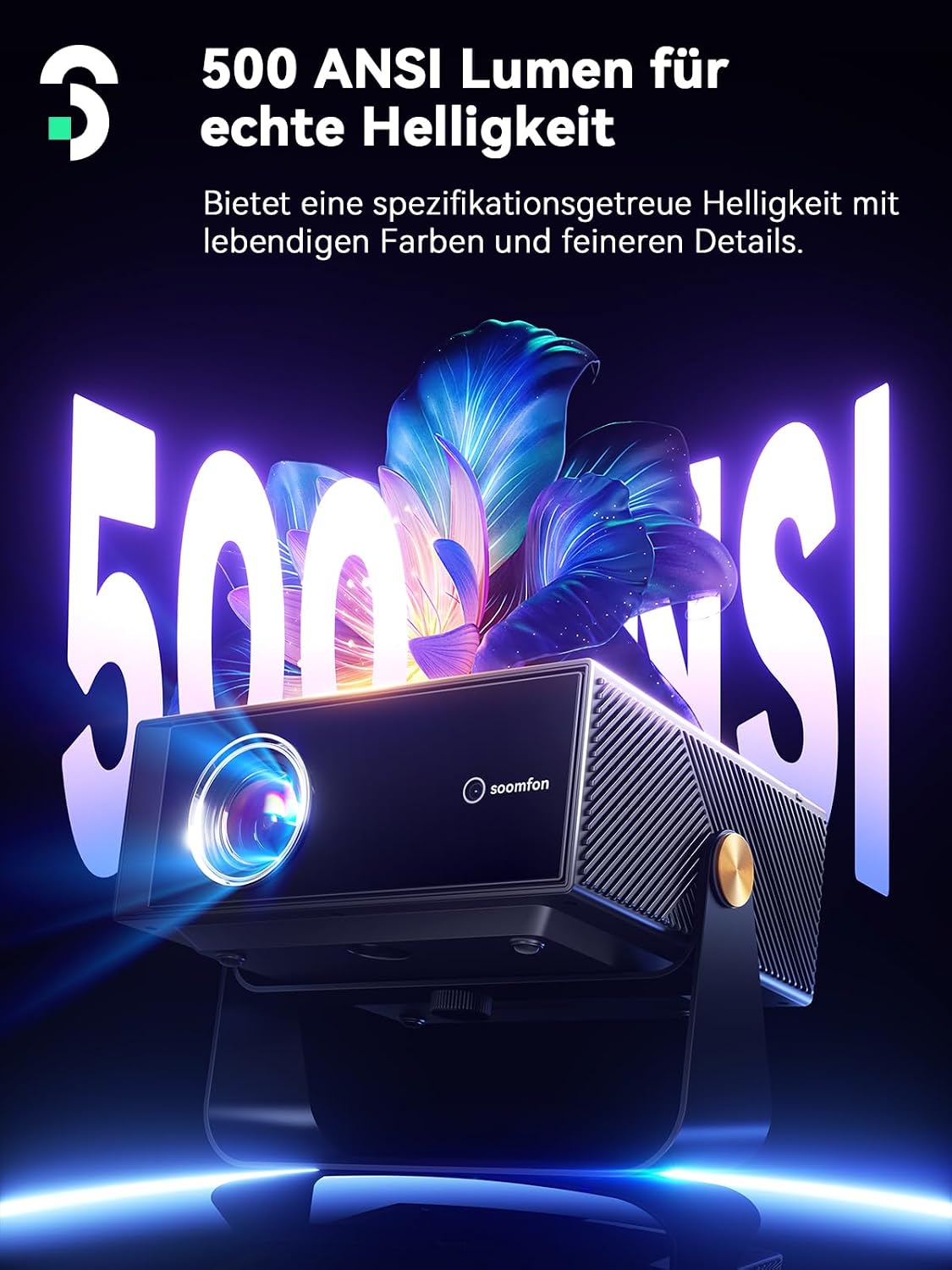 SOOMFON SK3 Smart Beamer 4K-Unterstützung Heimkino Netflix Offiziell – Bild 3