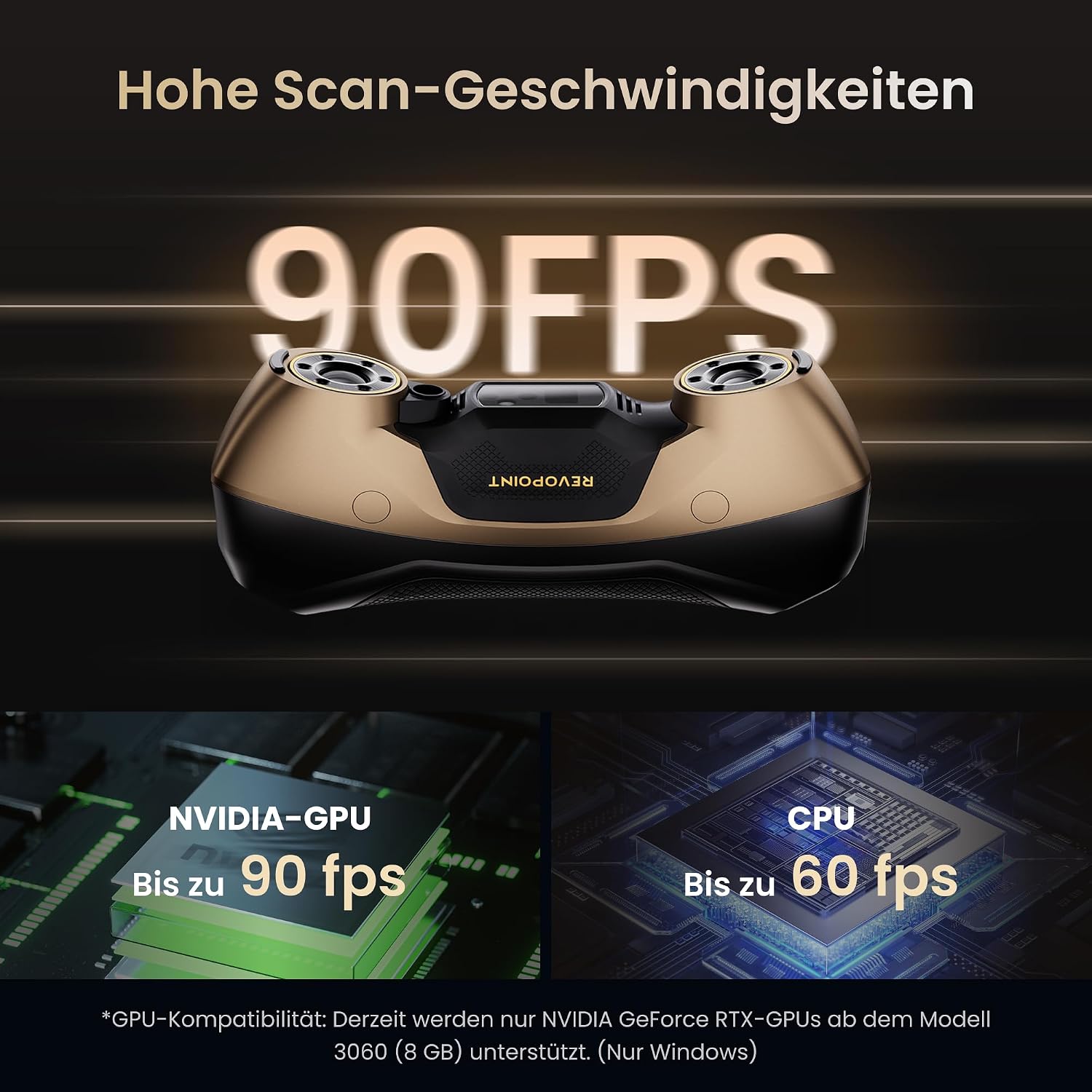 Revopoint MetroY Ultra 3D-Scanner, Blaulaser mit 0,01 mm Präzision, Standard – Bild 3