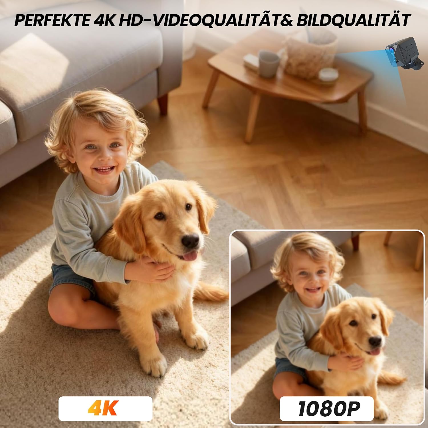 Erste 4K Mini Kamera Komplett neu Aufgewertet Überwachungskamera Innen Akku – Bild 5