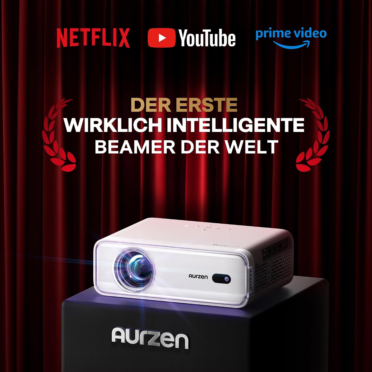 Aurzen EAZZE D1 Smart Beamer Heimkino mit Netflix & Dolby, 1080P – Bild 2
