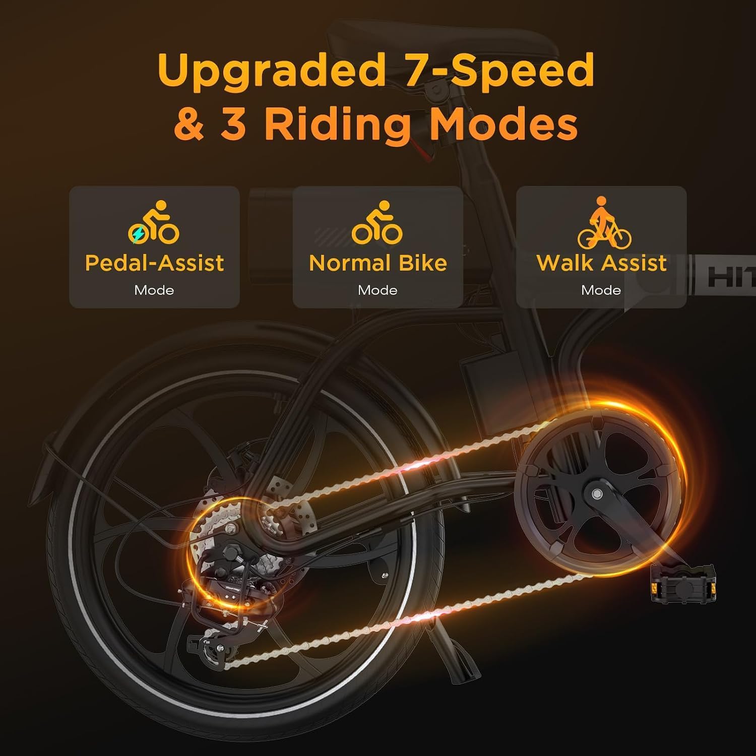 HITWAY Falt E-Bike Erwachsene, 250W Pedelec, 36V 9Ah Akku, Klapprad Elektrofahrrad für Alltag und Stadt – Bild 6