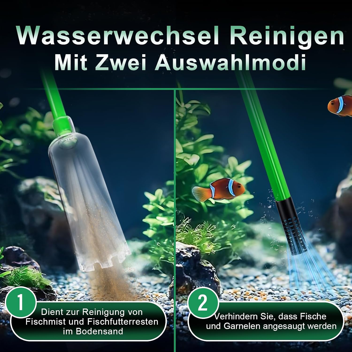 Boxtech Aquarium Reiniger, Aquarium Wasserwechsel,Mulmsauger 2 in 1 – Bild 3