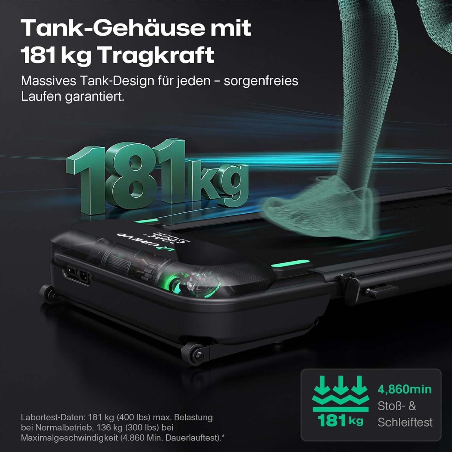 UREVO Laufband mit automatischer Steigung und Dual-Brushless-Antrieb – Bild 8