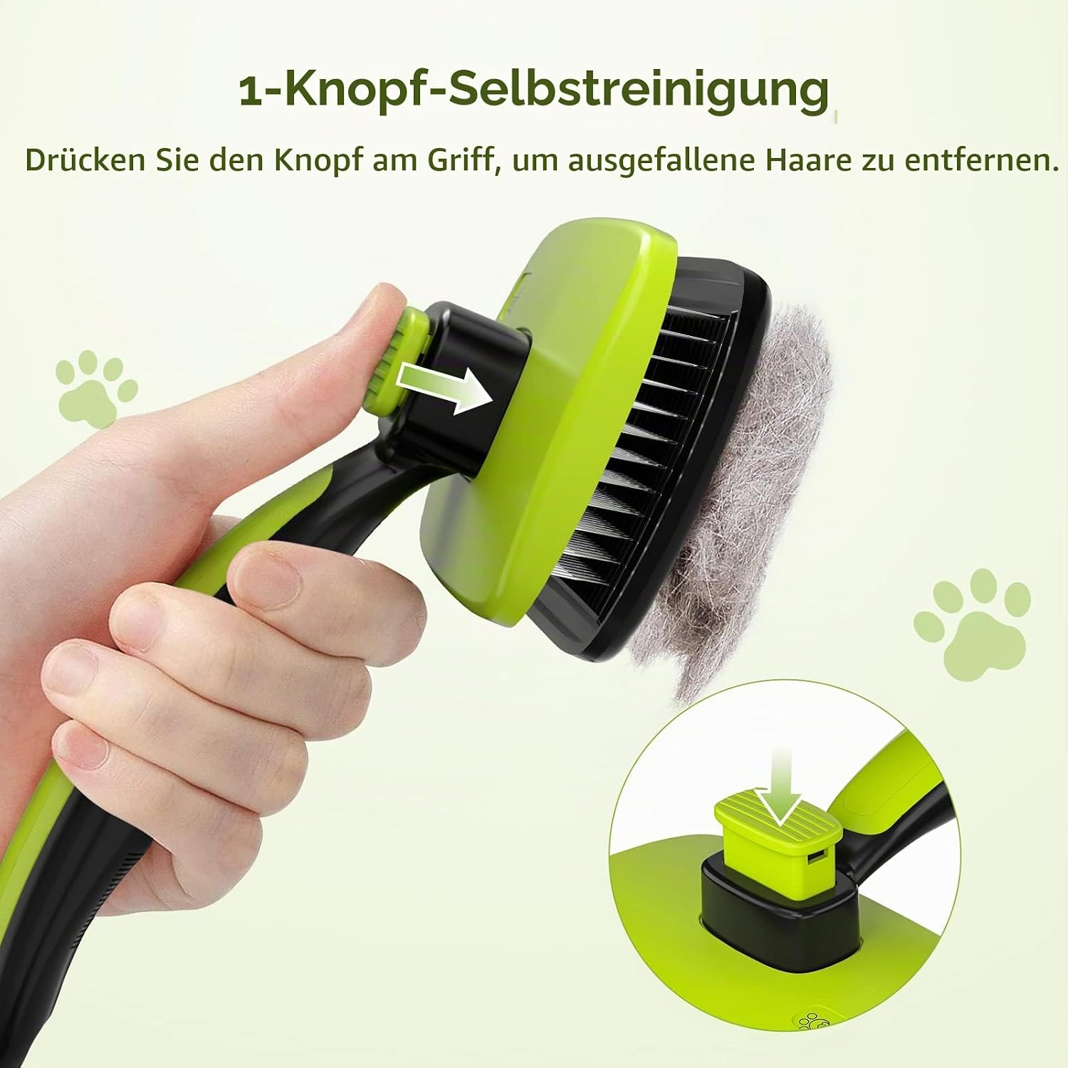 pecute Hundebürste Katzenbürste Haustierbürste, Selbstreinigende Zupfbürste – Bild 2