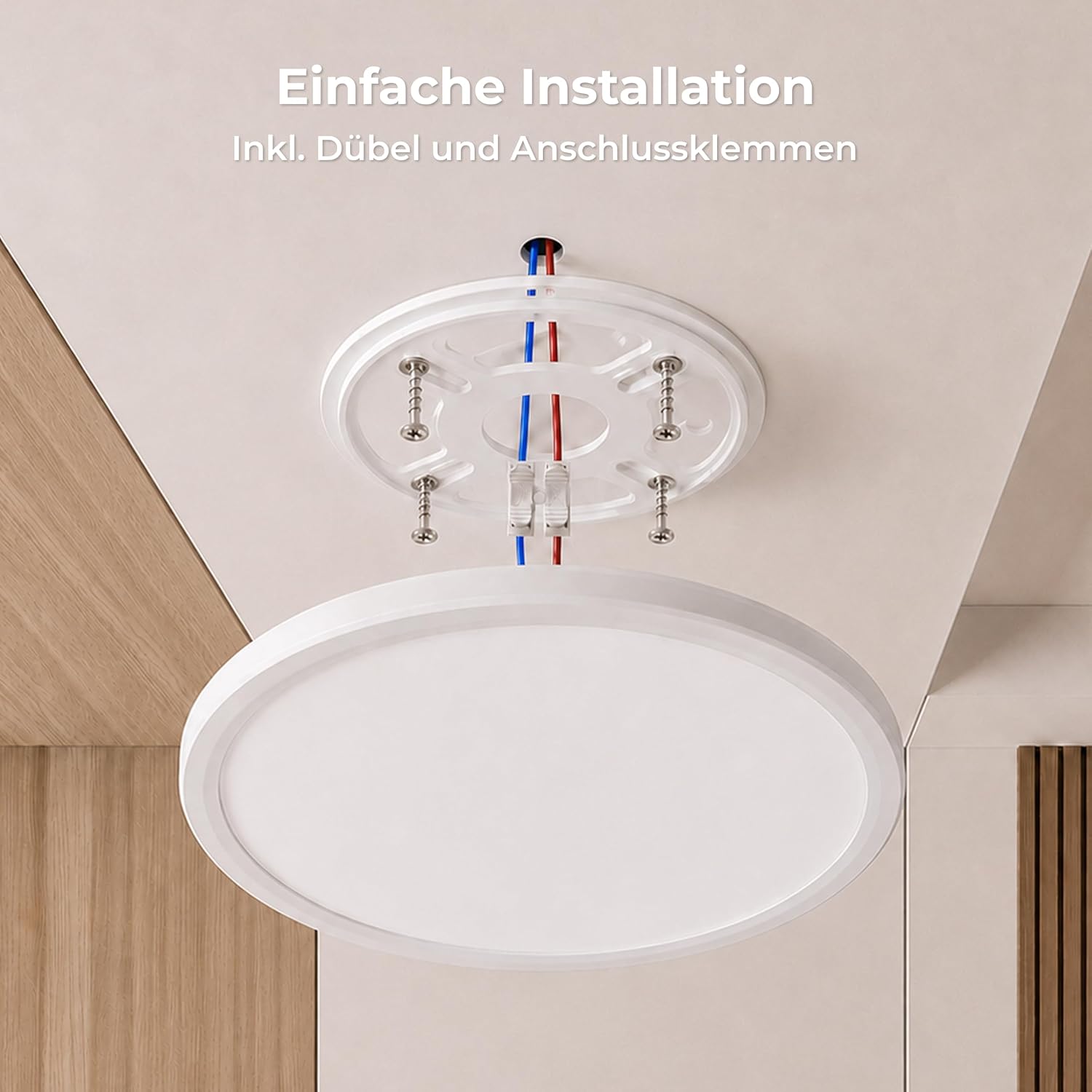 LQWELL LED Deckenleuchte Ultra Dünn Weiß 30cm 23W 6000K – Bild 9