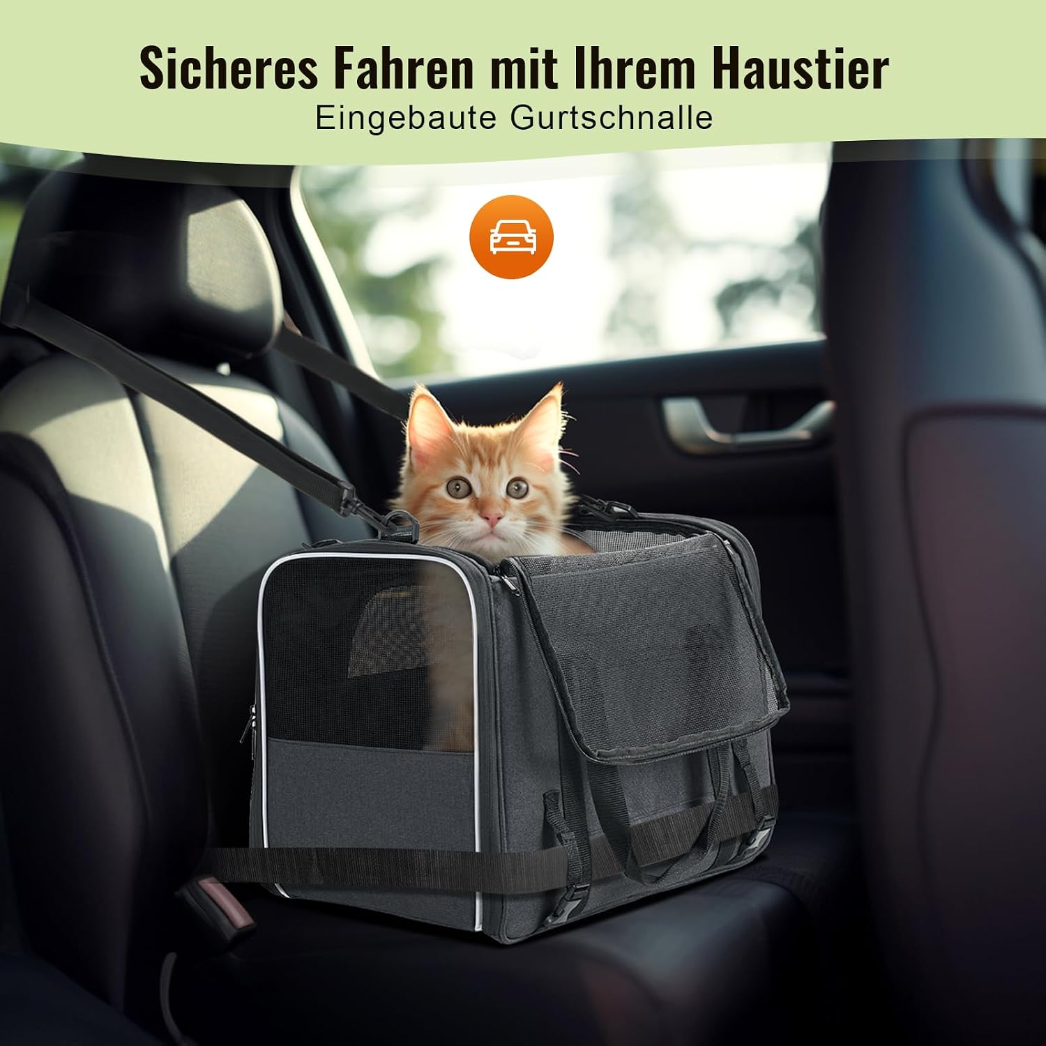 Morpilot Katzentransportbox Transportbox 43.5x31x34cm Dunkelgrau Einfarbig – Bild 7
