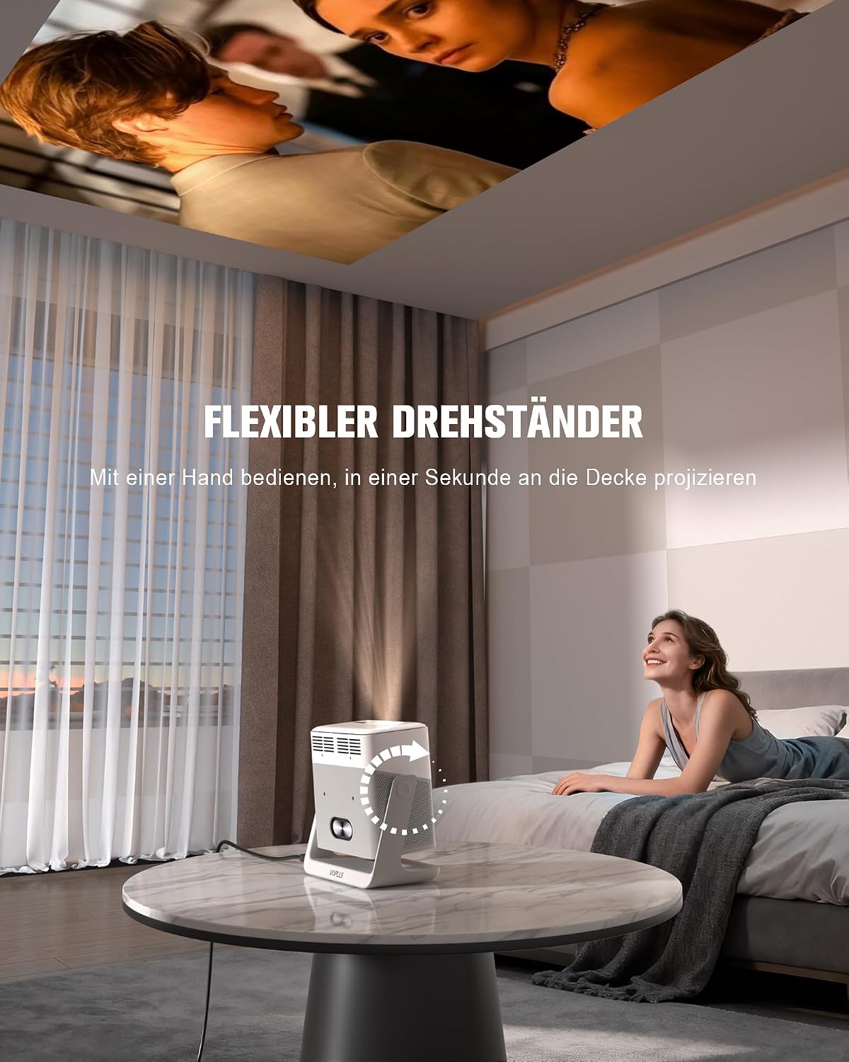 Beamer 4K Google TV 4000ANSI Dolby Audio FHD 1080P Outdoor Beamer Smart – Bild 9