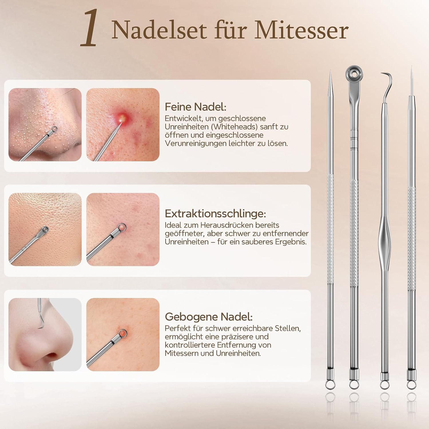 Mitesserentferner 3 Modi 5 Aufsätze Porenreiniger Mitesser Sauger Weiß – Bild 4