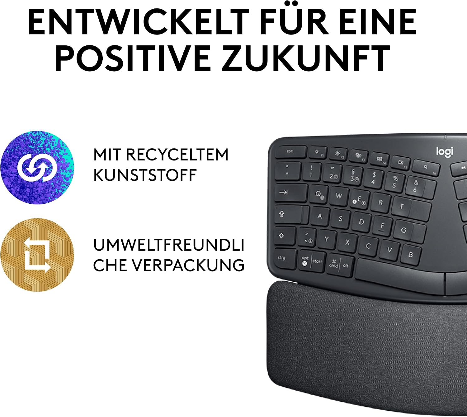 Logitech ERGO K860 kabellose ergonomische Tastatur – geteilte Tastatur – Bild 14