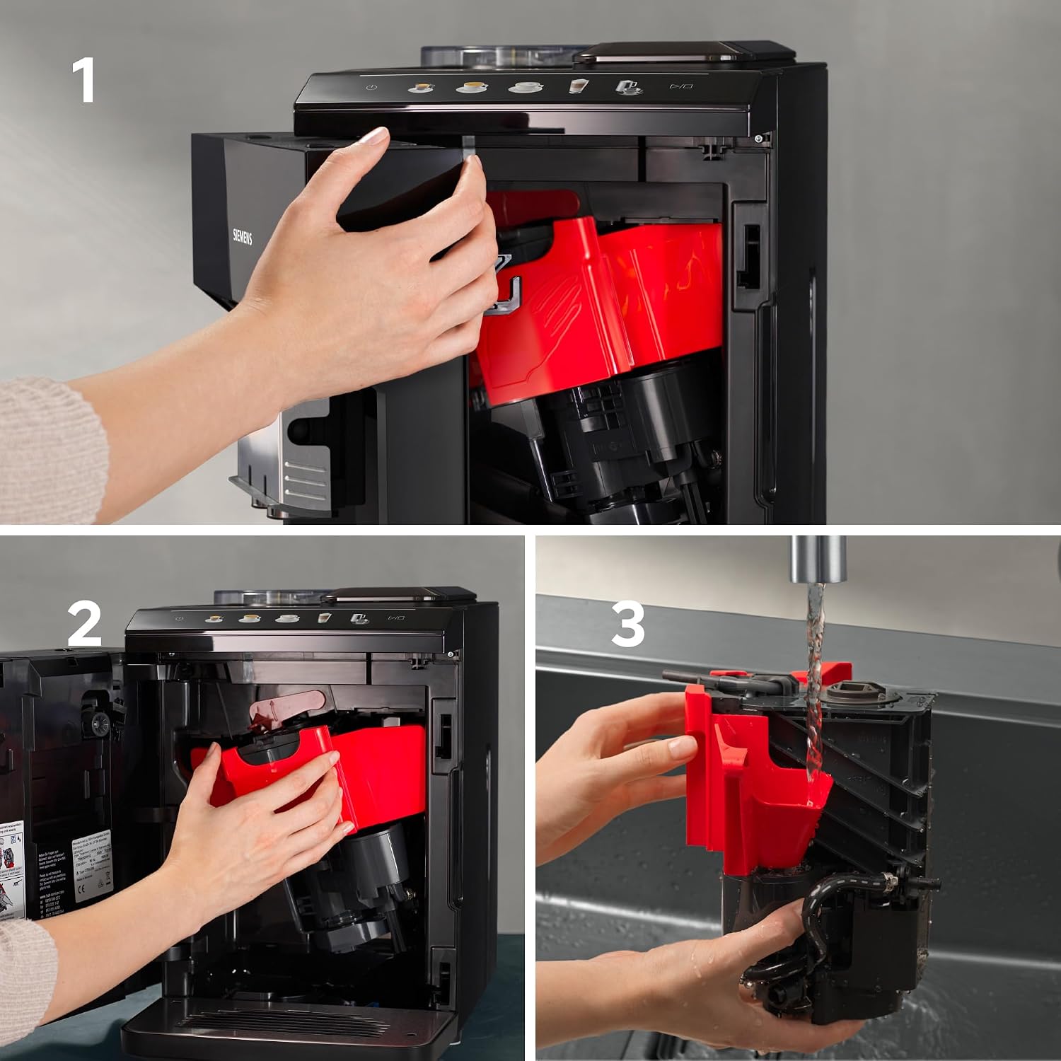 Siemens Kaffeevollautomat EQ500 classic, farbiges TFT-Display, 5 Kaffee- und Milchgetränke, Doppeltassenfunktion, einfache Reinigung, entnehmbare Brüheinheit, mit Milchschlauch, Schwarz, TP511E19 – Bild 5