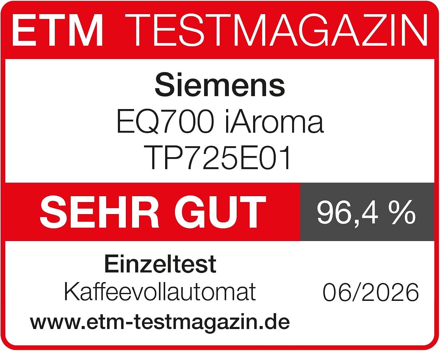 Siemens Kaffeevollautomat EQ700i Aroma, TP725E01, Grau, >40 Getränke – Bild 2