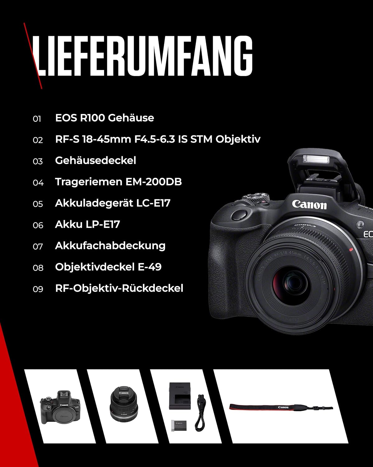 Canon EOS R100 mit RF-S 18–45mm – 24,1 MP APS-C Systemkamera – Dual Pixel AF, 4K-Video, 6,5 B/s, Augen- & Gesichtserkennung, WLAN & Bluetooth - Perfekt, um kostbare Erinnerungen festzuhalten – Bild 7