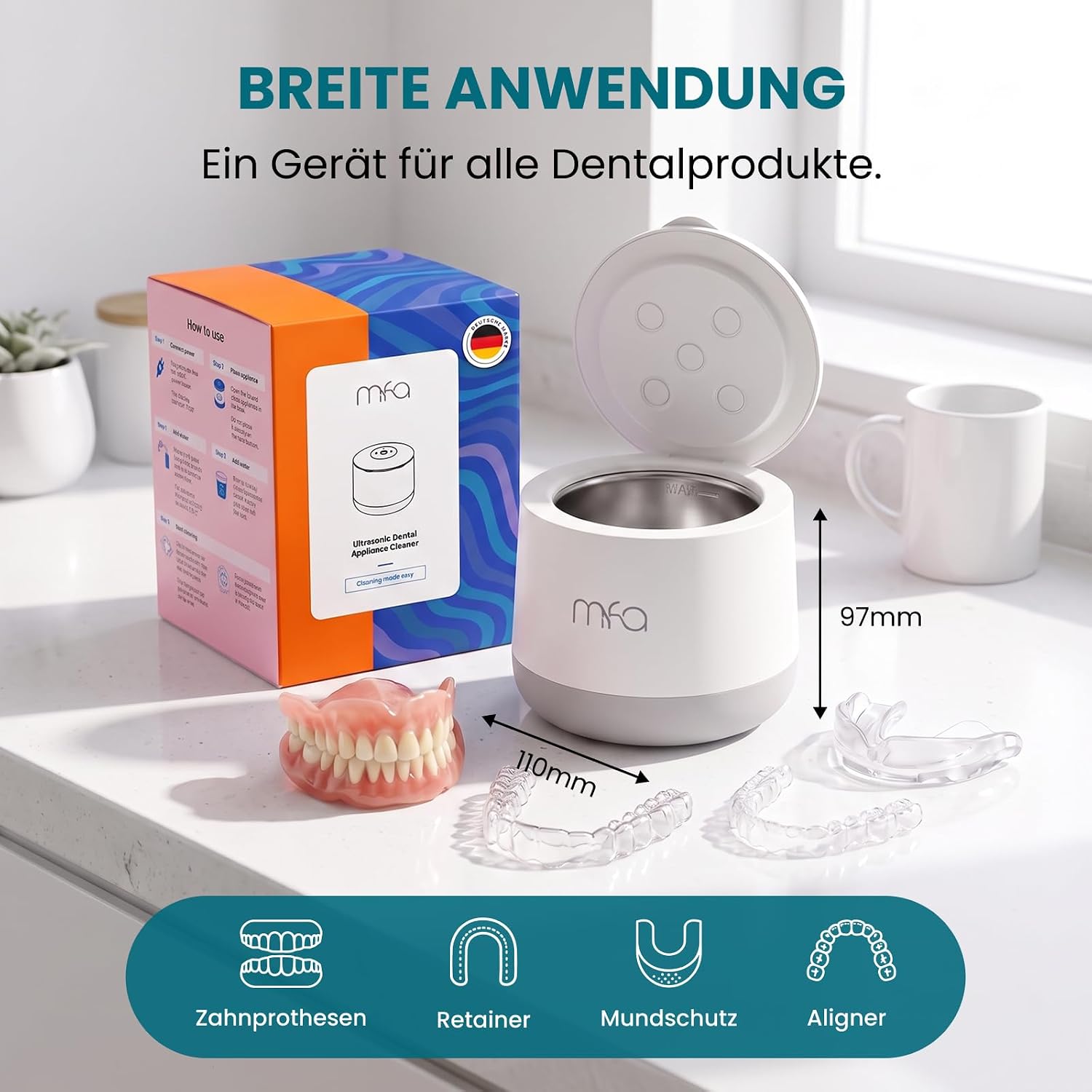 mfa Ultraschallreinigungsgerät für Zahnprothesen | Dental Cleaner – Bild 6