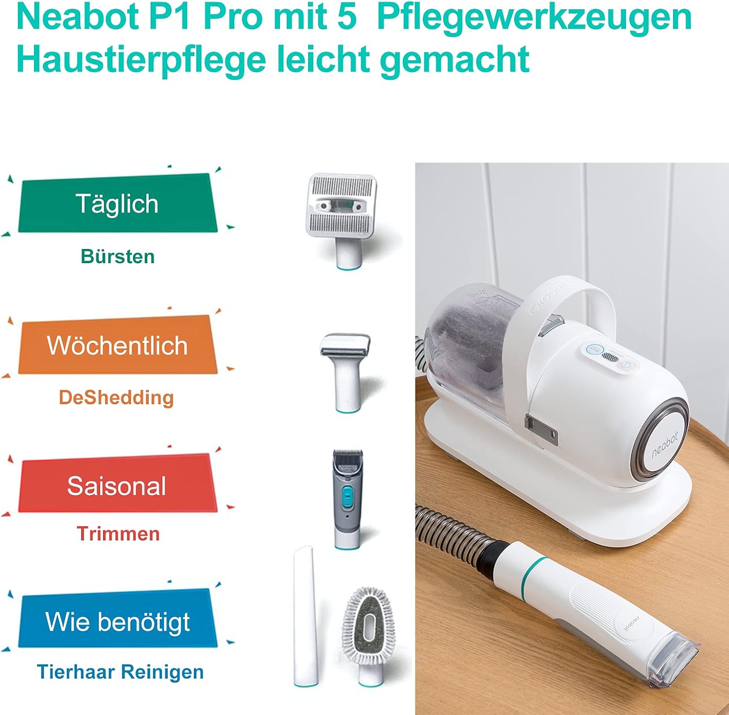 Neakasa Hundeschermaschine mit Staubsauger, 2-Jahres-Serviceplan – Bild 2