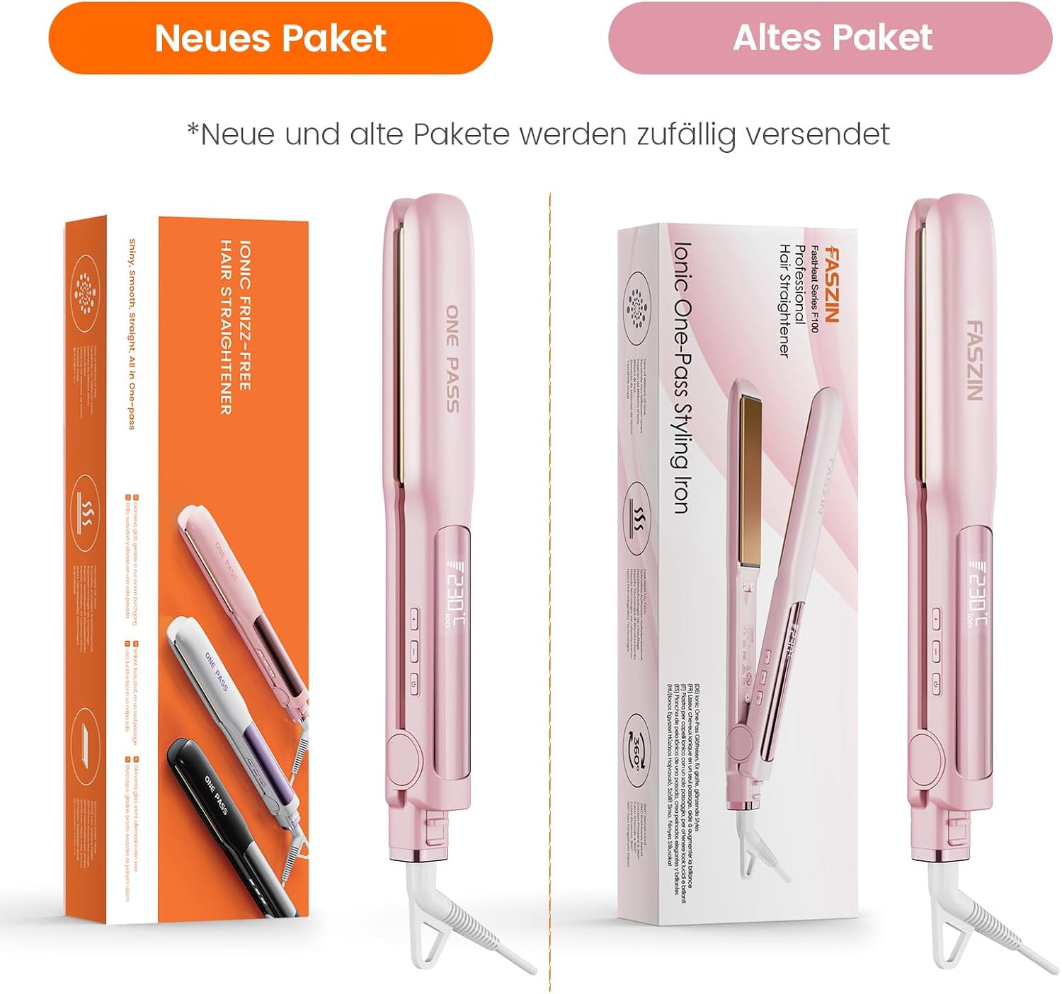 Faszin 2 in 1 Glätteisen Locken und Glätten, Titanplatten Haarglätter – Bild 8