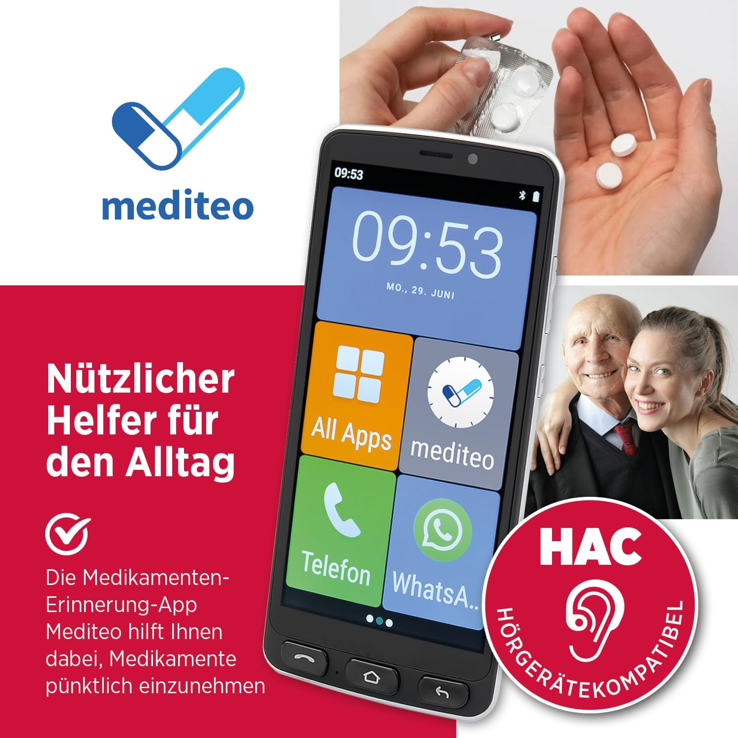 Olympia NEO+ schwarz Seniorenhandy | Senioren Smartphone mit großem Display – Bild 3