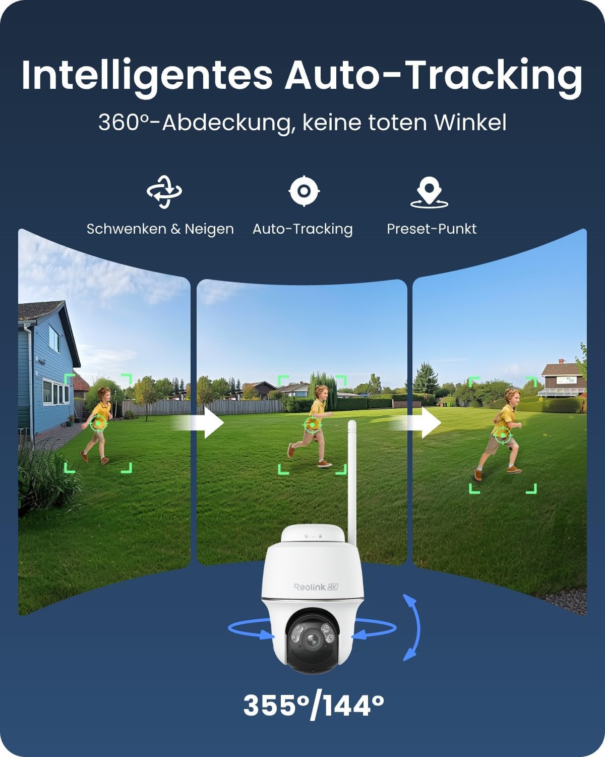 Reolink 4K PT Solar Überwachungskamera Aussen Akku Set Outdoor mit Home Hub – Bild 3