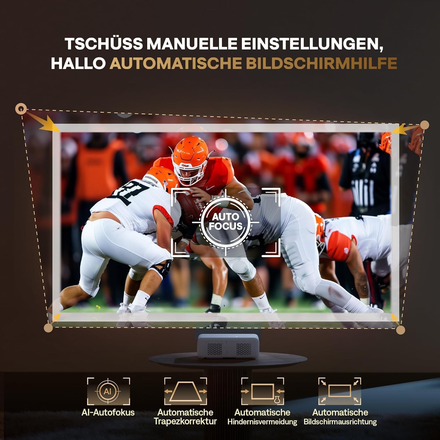 Aurzen EAZZE D1 Smart Beamer Heimkino mit Netflix & Dolby, 1080P – Bild 3