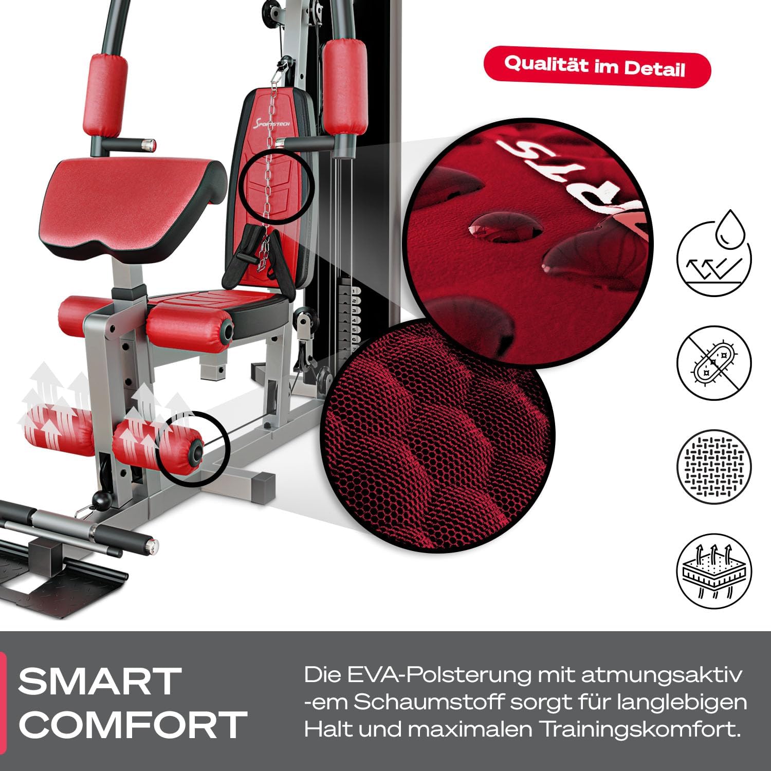 Sportstech, Kraftstation + bis 80 kg Gewichtsblock, Homegym HGX100/HGX300 – Bild 5