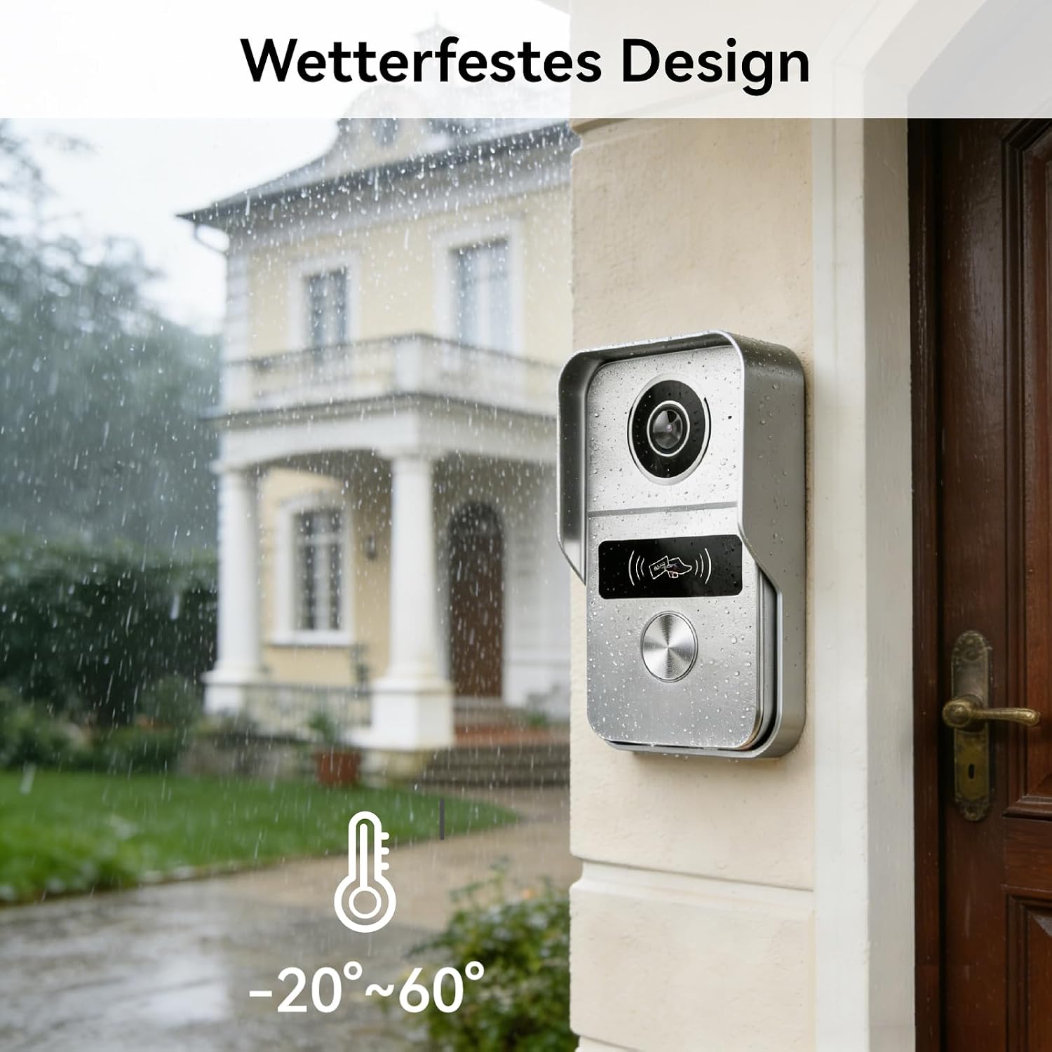 Video Türklingel mit Kamera, 2-Draht, Türsprechanlage mit 7" Farb-Touchscreen, Entsperren und Zwei-Wege-Audio, Gegensprechanlage mit Türöffner, Personenerkennung – Bild 8
