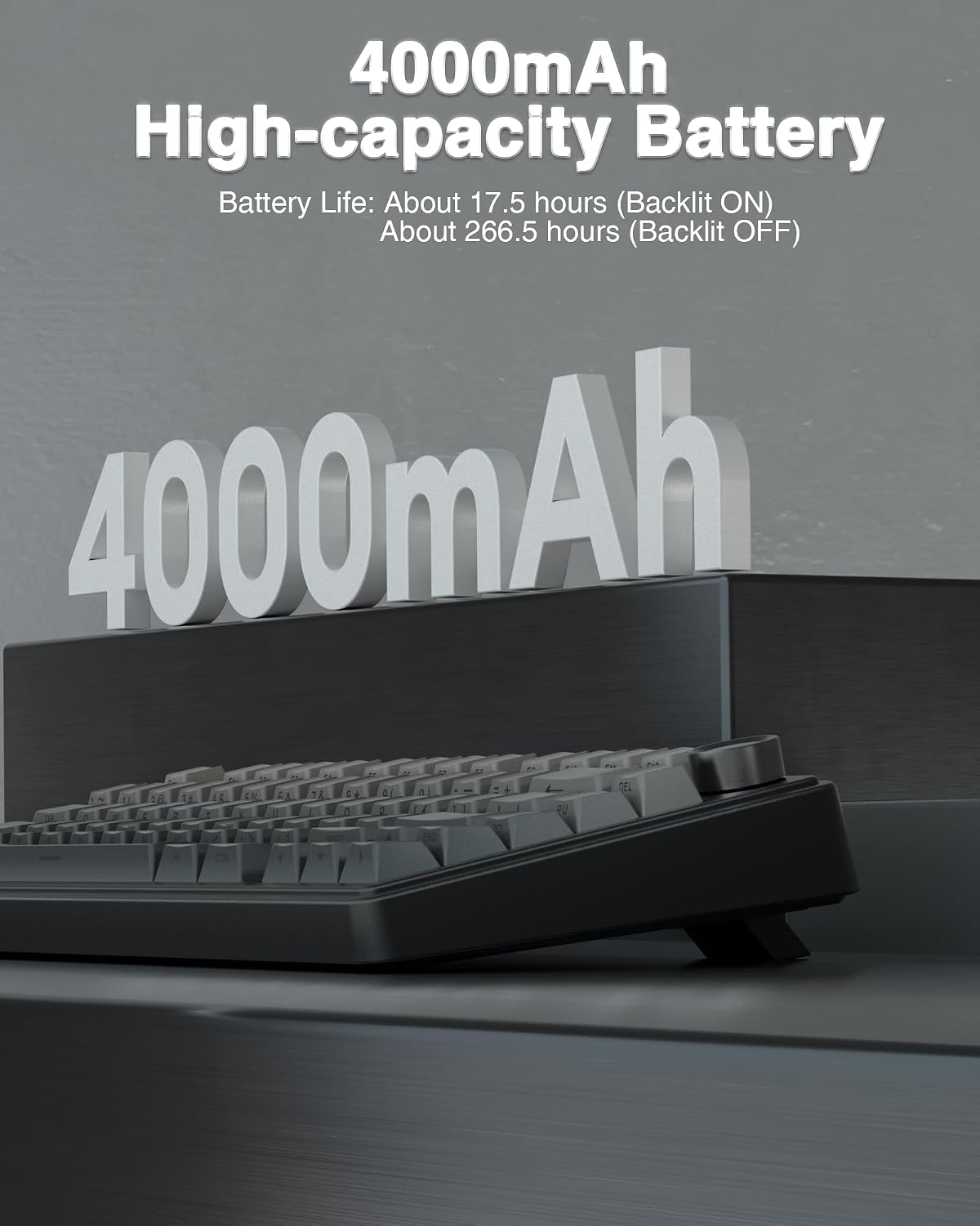AULA F75 PRO Mechanische Tastatur Gaming,2.4GHz/Type-C/BT5.0 Mechanical Keyboard,Seitlich Graviert,Fünfschichtige Polsterung Struktur,QWERTY,Hot-Swap Kabellos Gaming Tastatur 75 Prozent (Grau) – Bild 8