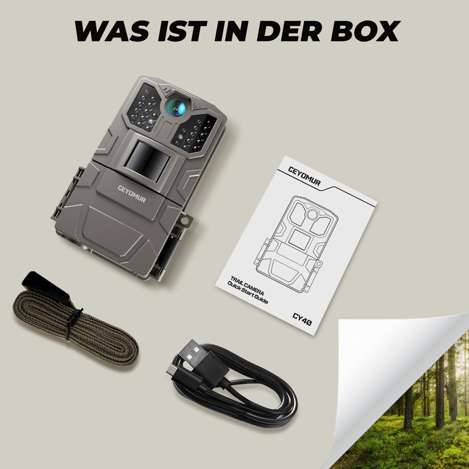 CEYOMUR Wildkamera, 850nm IR LEDs Wildkamera mit Bewegungsmelder Nachtsicht – Bild 8